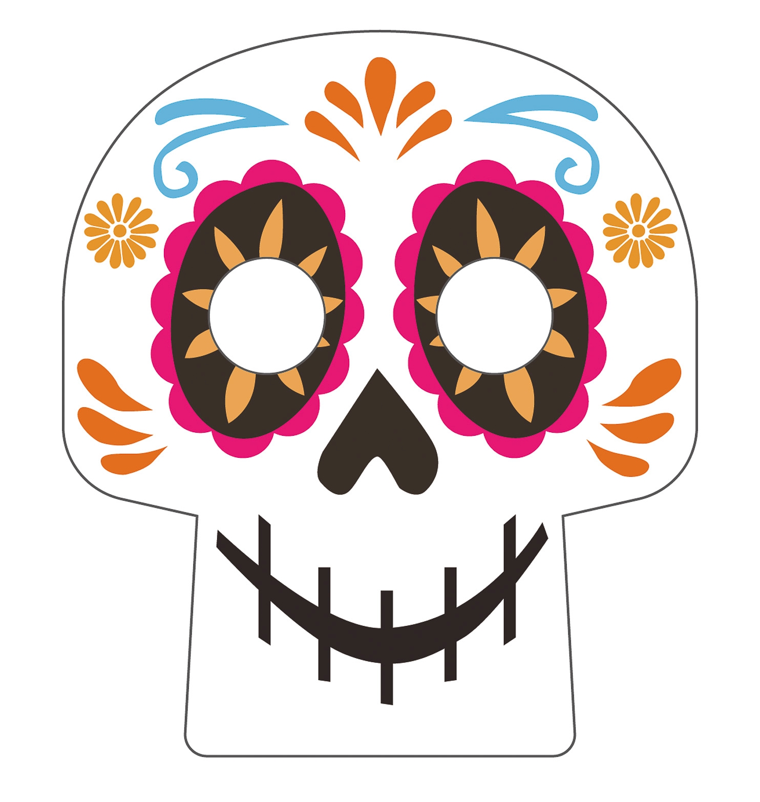 キャストへの声かけでもらえるリーフレットの裏面はカラベラのお面風になっている