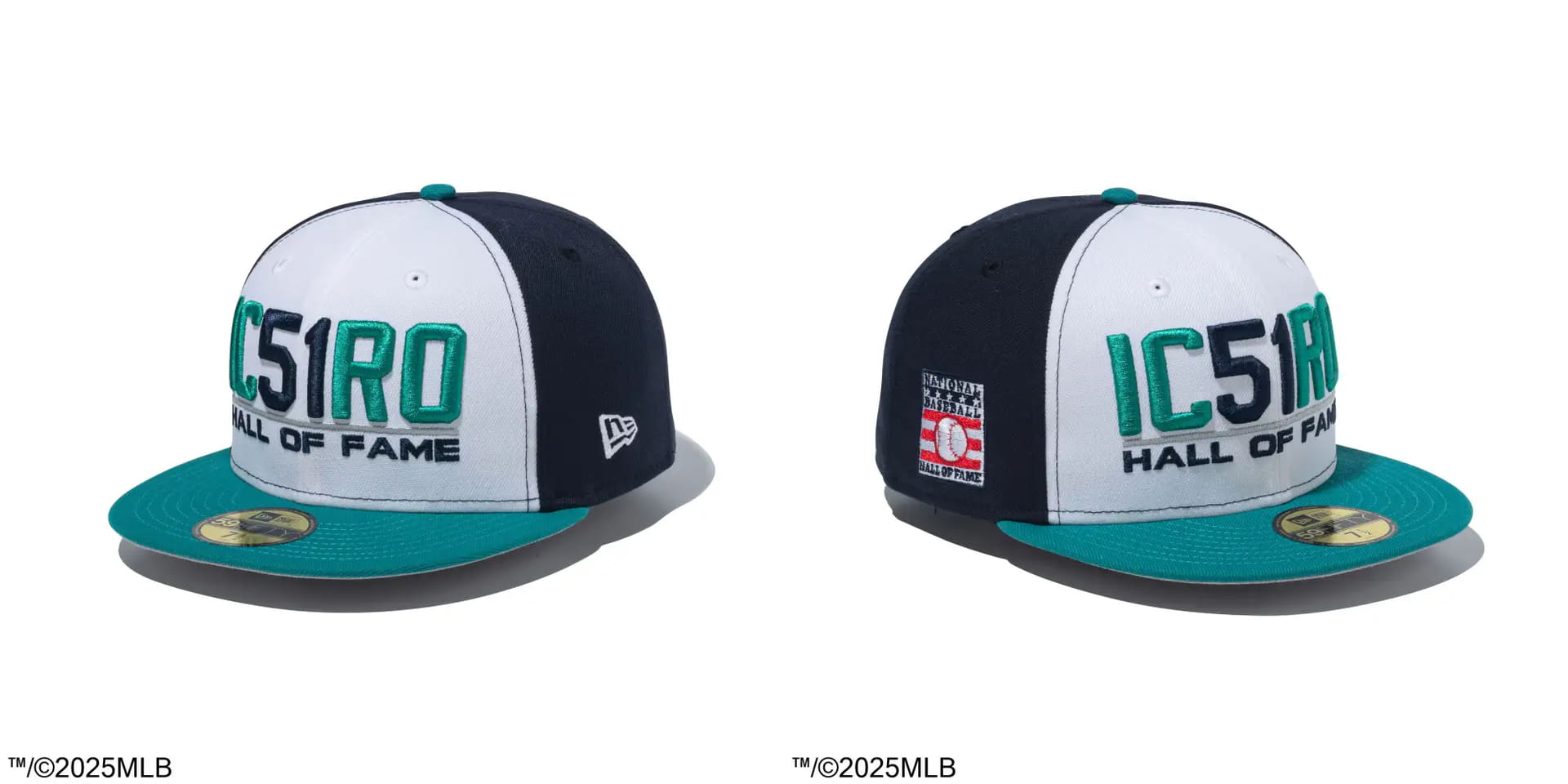 59FIFTY Hall of Fame 2025 Ichiro Suzuki シアトル・マリナーズ IC51RO ホワイト/ネイビー グリーンバイザー