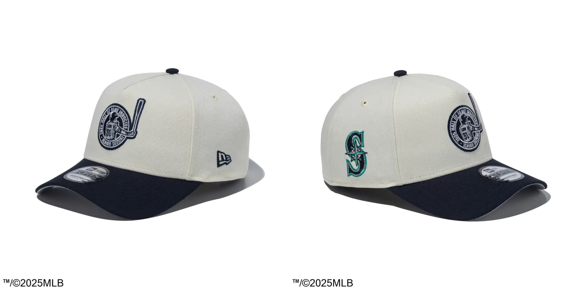 9FORTY A-Frame Hall of Fame 2025 Ichiro Suzuki シアトル・マリナーズ パッチ クロームホワイト ネイビーバイザー