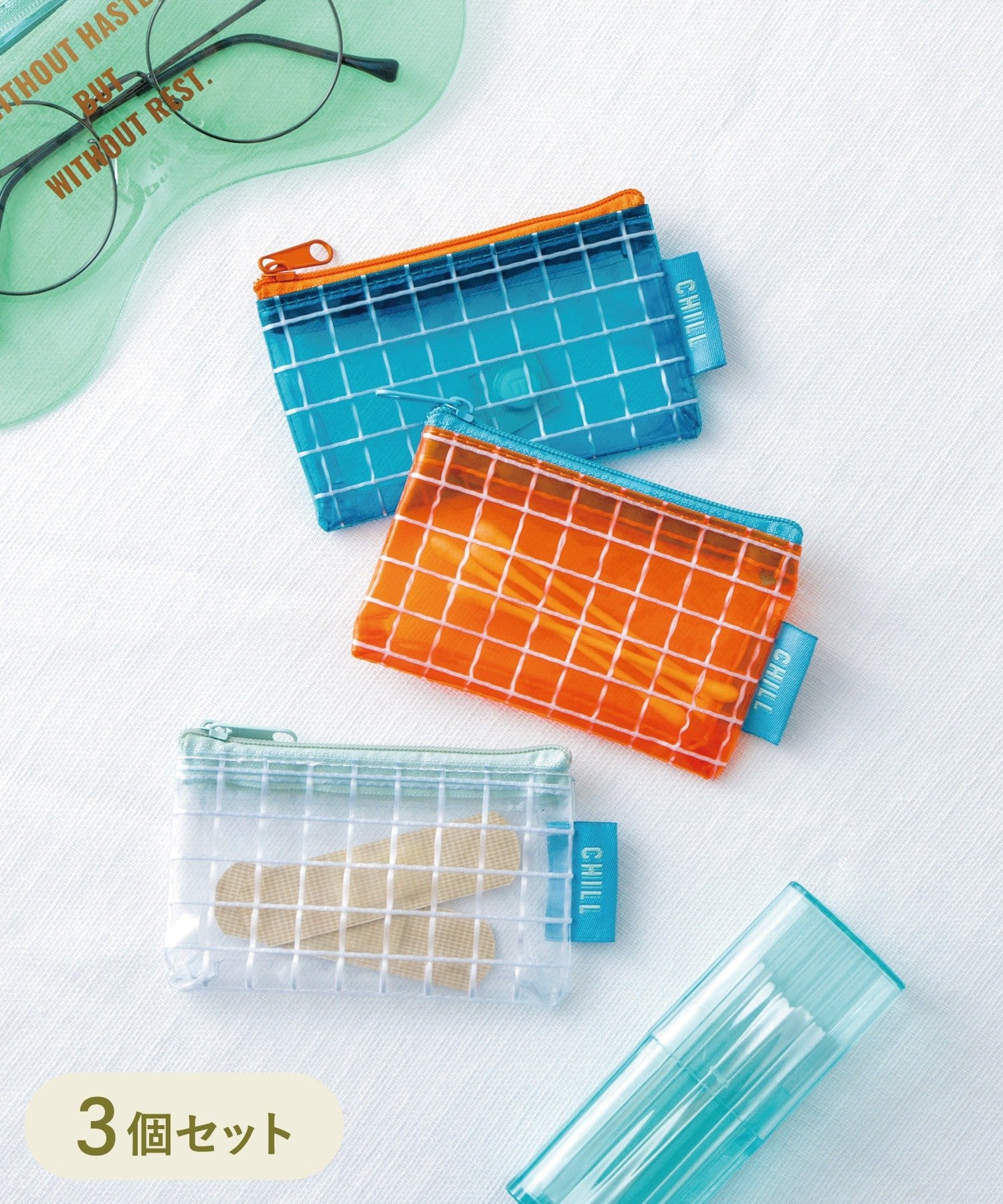 「小物用ミニポーチ3個セット」（330円）