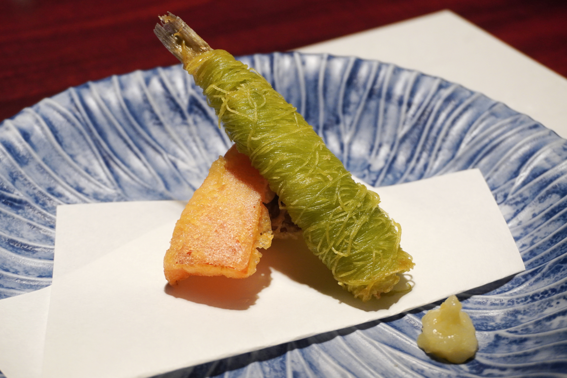 キスの新緑揚げと野菜天麩羅