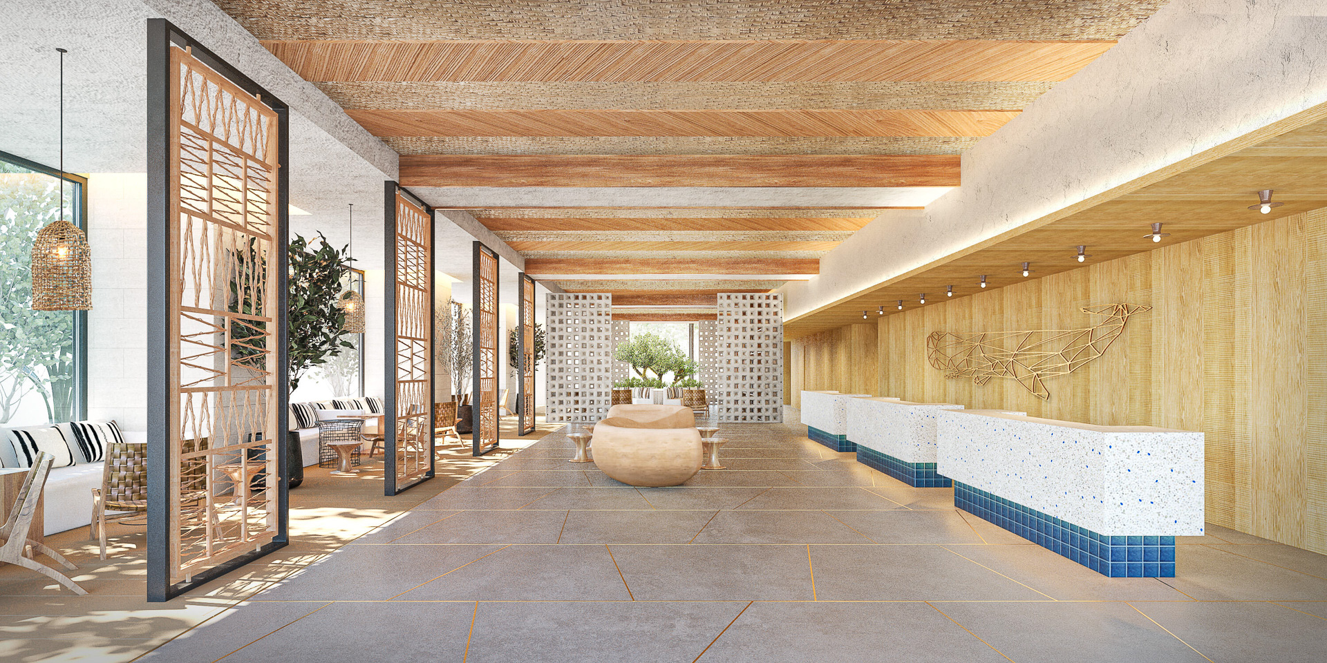 ラタンやリネンを取り入れたインテリア