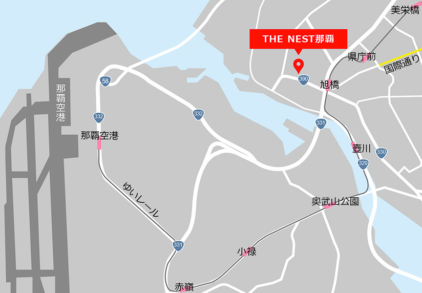 THE NEST那覇の所在地
