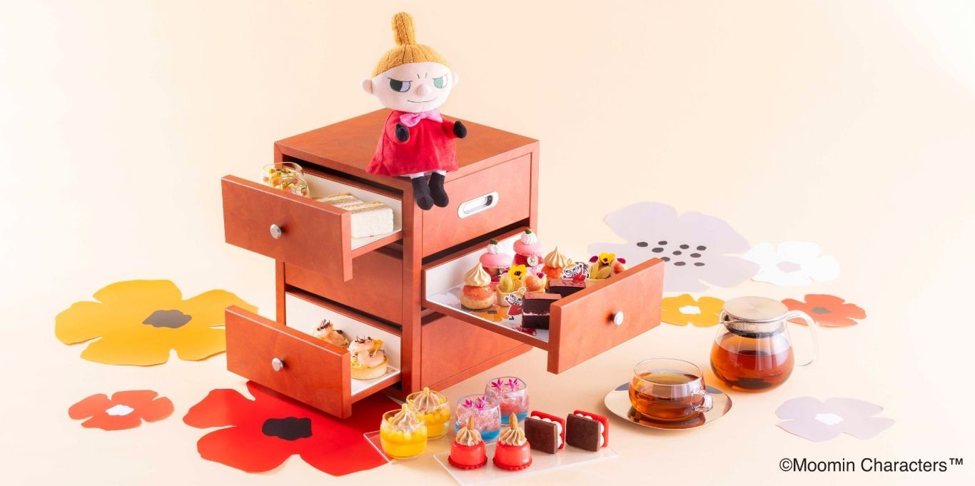 ジュエリーボックスのような箱にスイーツを詰め込んだ「リトルミイのアフタヌーンティー」