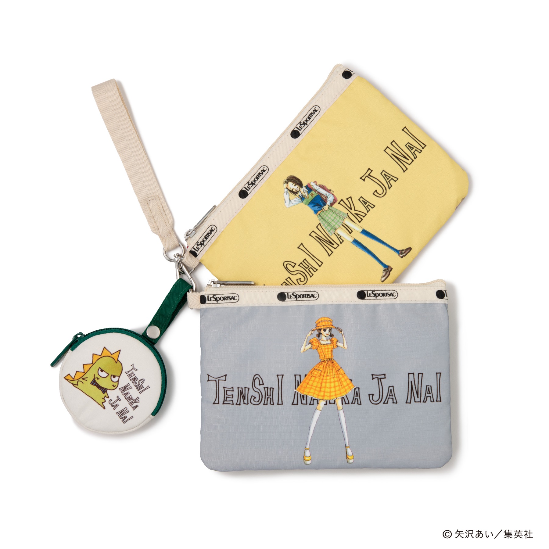 「Wristlet Pouch W/Charm」（3点セット）ポーチ：各20×15cm、チャーム：8×1×8cm（各1万4300円）