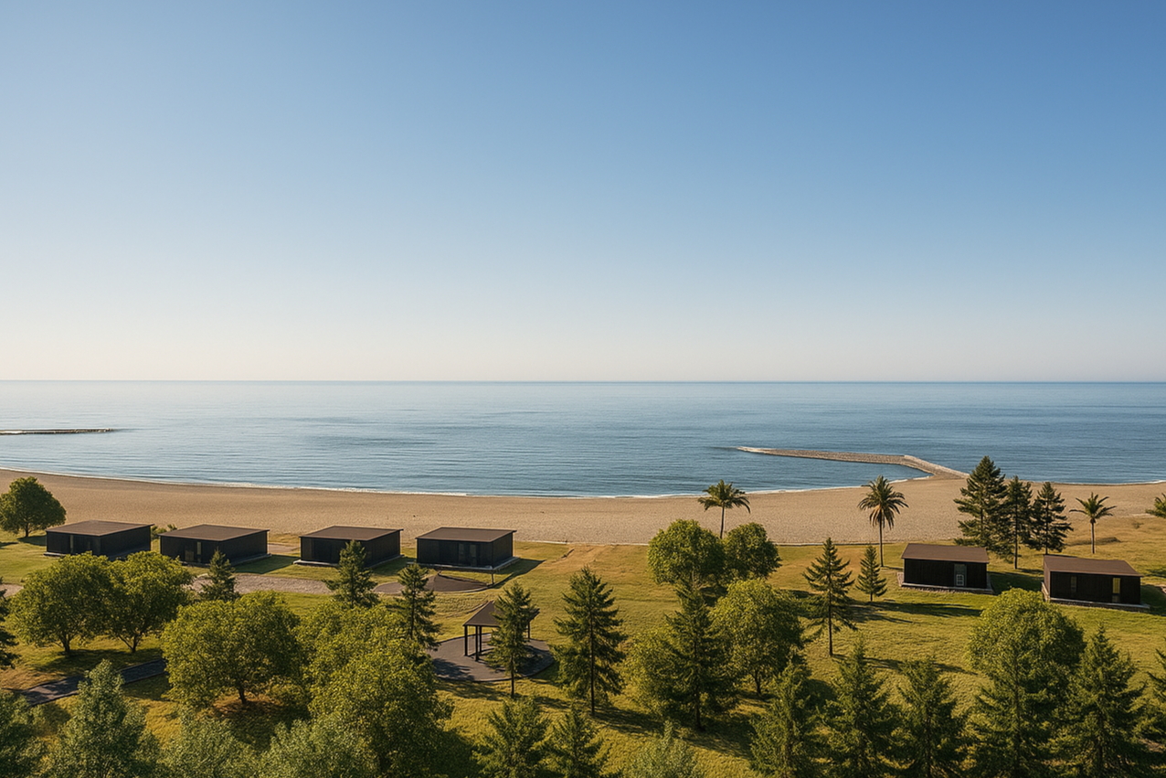 二色の浜公園内のグランピングコテージ「うみテラス二色の浜」の予約受付開始