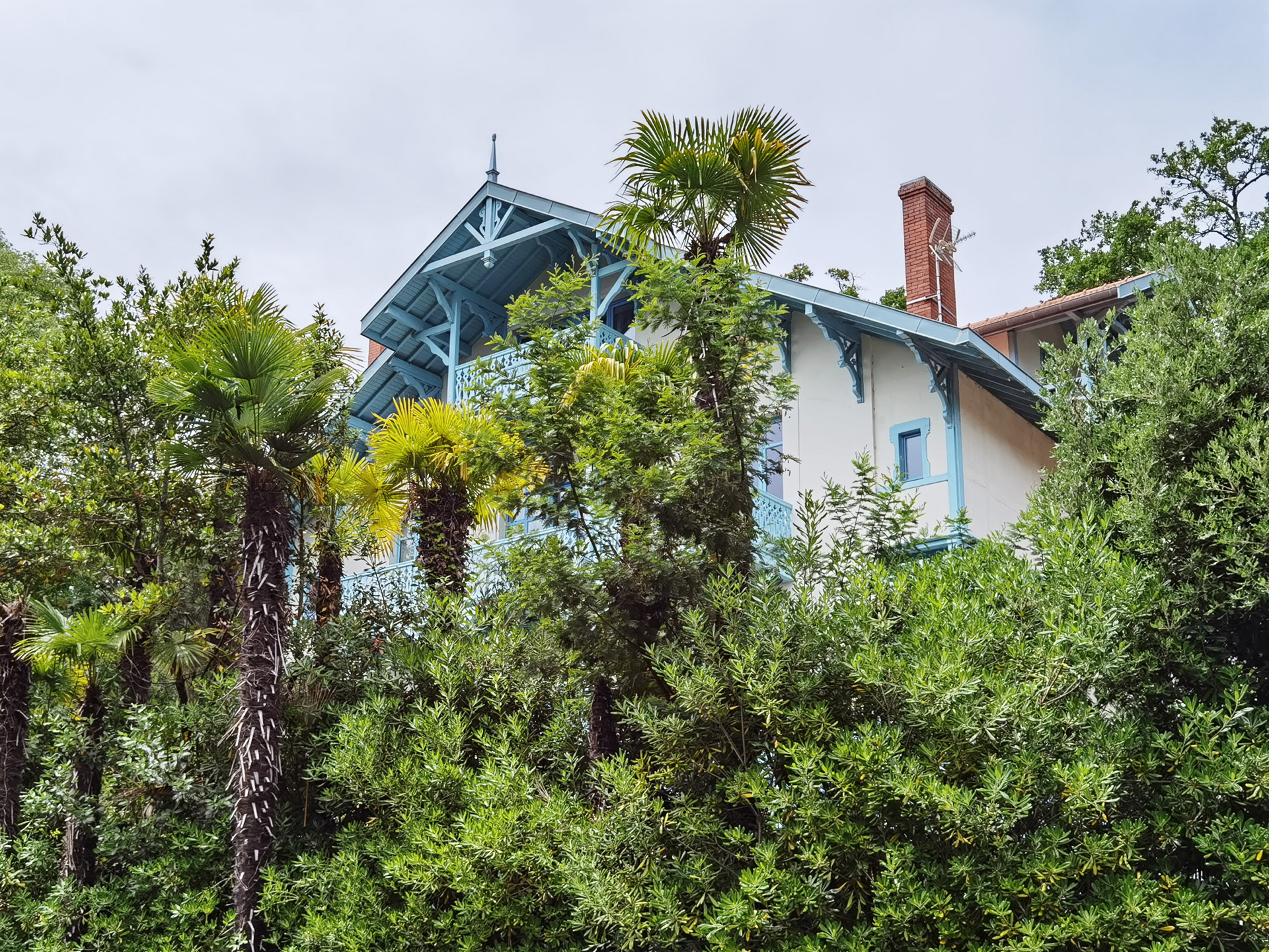 冬の町にある、アルカション様式の美しい建物