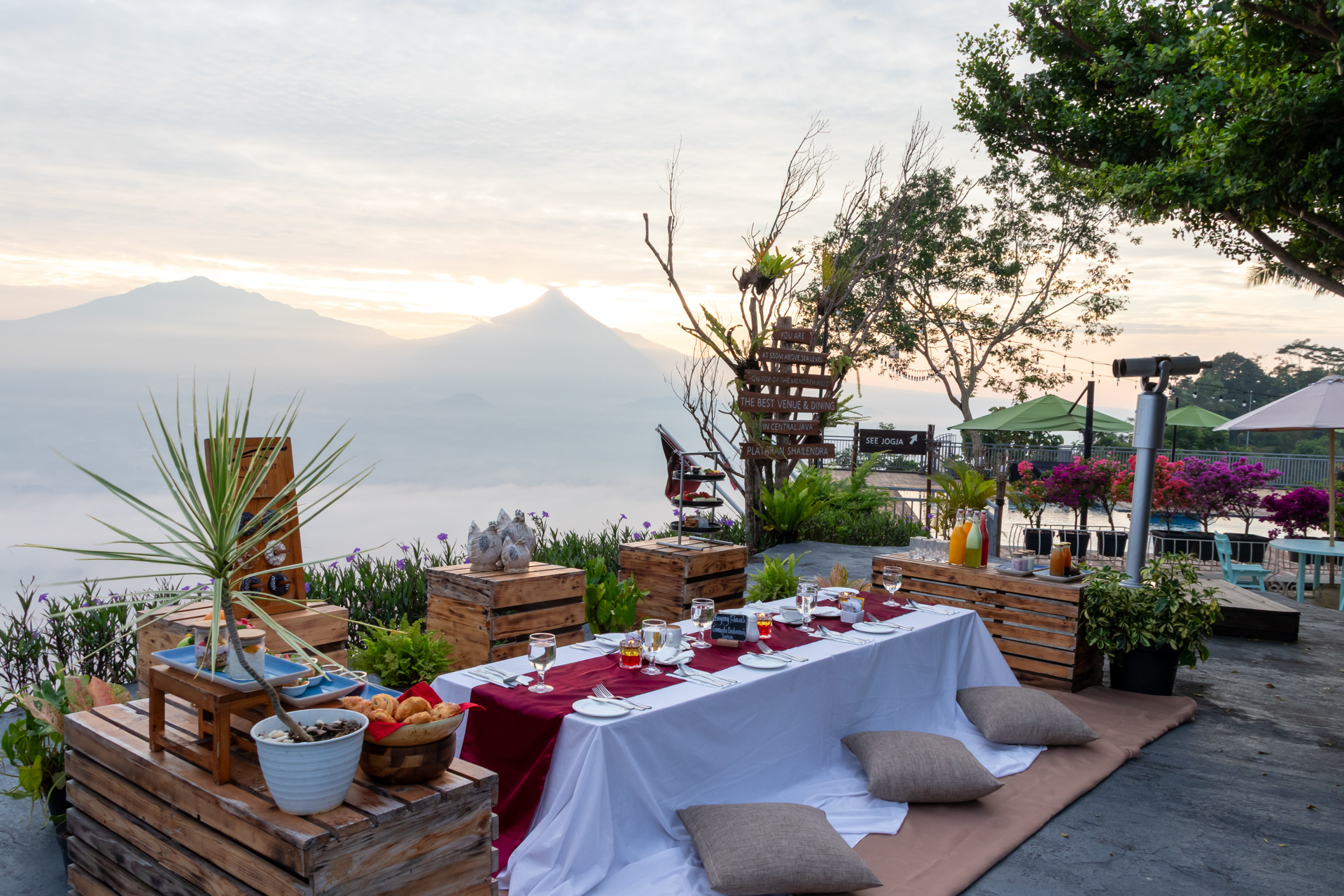 まさにマジェスティックな景色が堪能できる朝食会場