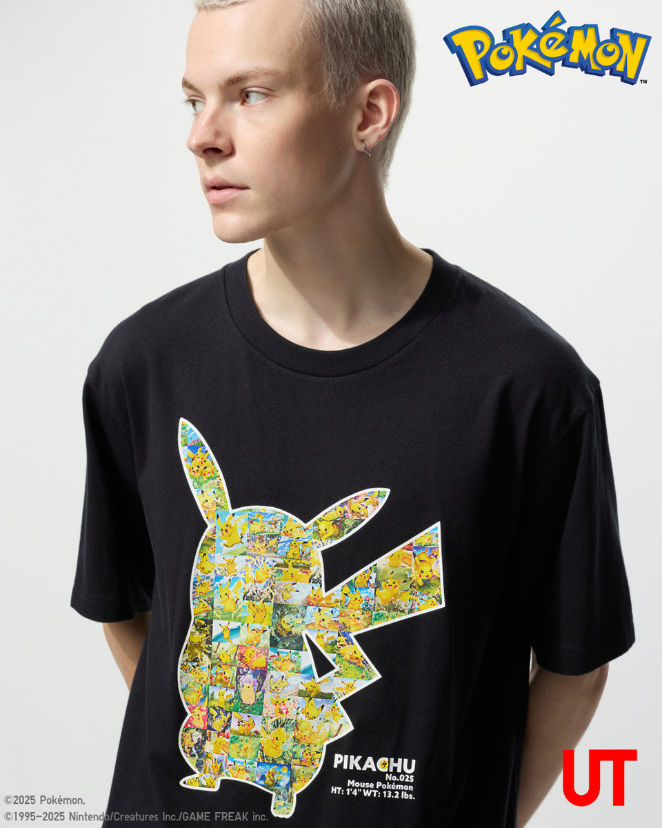 【抽選ポケポケTシャツ】ポケモン トレーディングカードゲーム Tシャツ 黒 ユニクロUT × ポケカ × ポケポケ ポケモンカードをデザインしたT