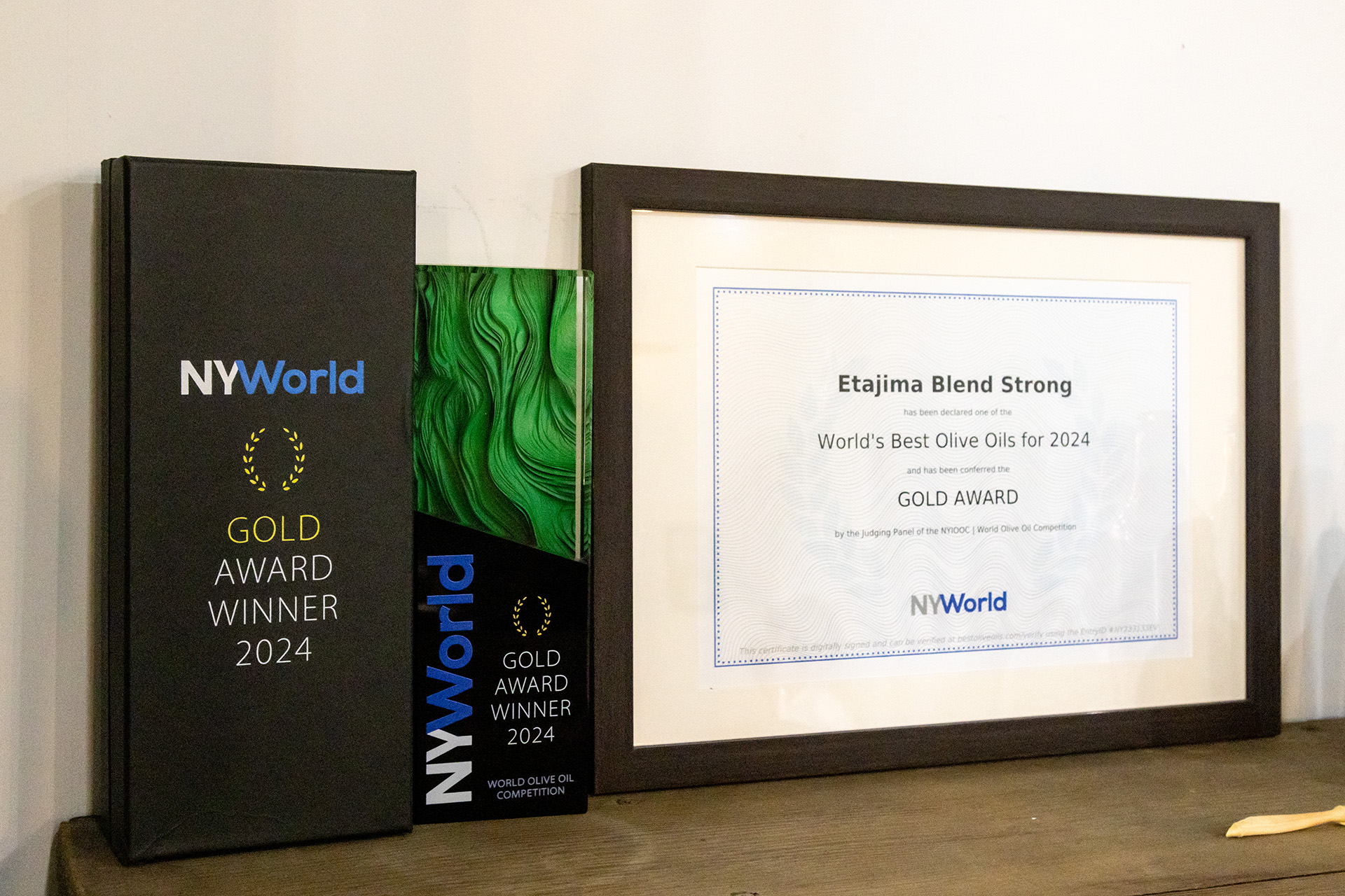 2024年に開催されたニューヨーク国際オリーブオイルコンペティションで金賞を受賞