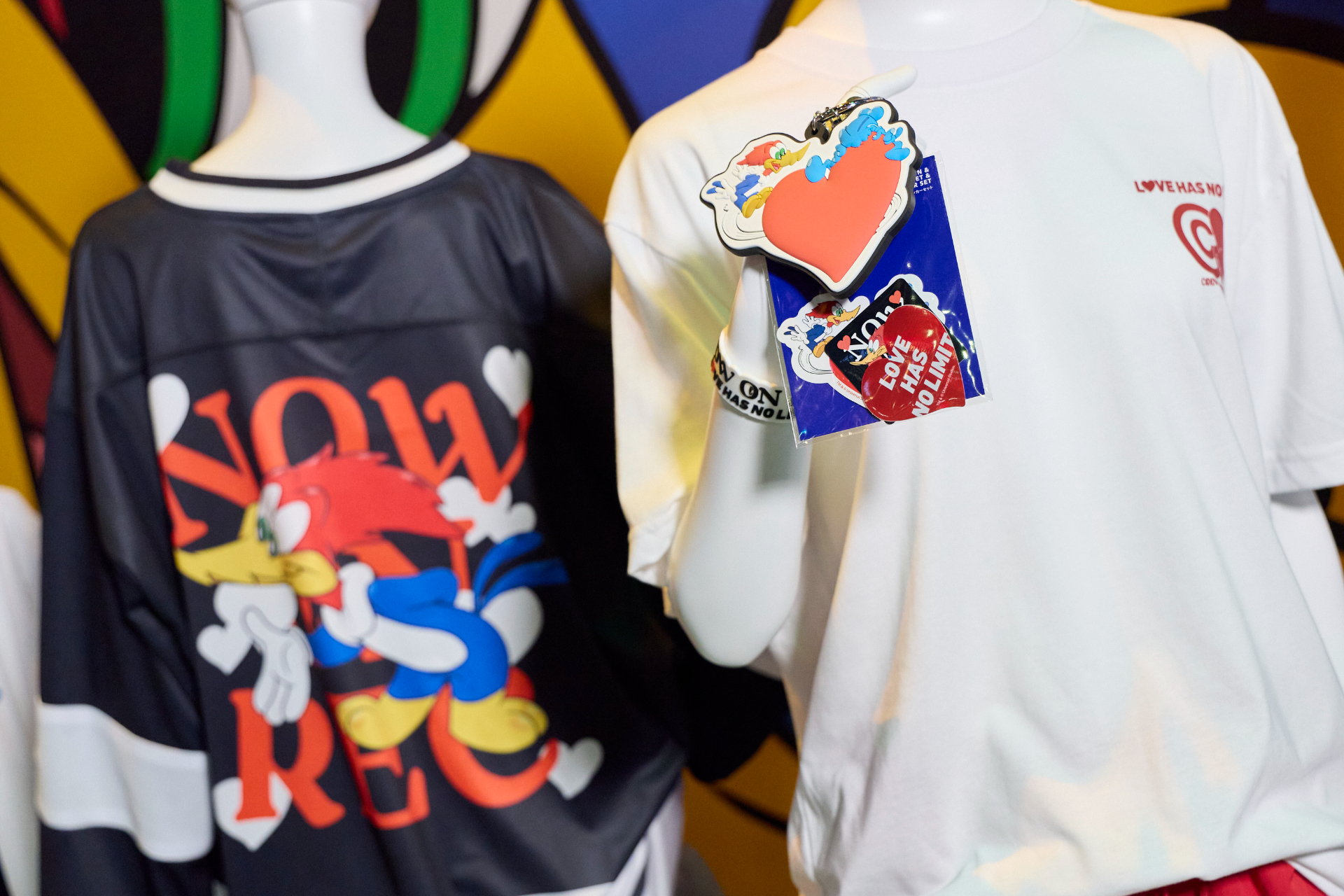 新たに展開するチャリティグッズは、Tシャツ3種、ホッケーシャツ1種、キャップ1種、キーチェーン1種の計6種類