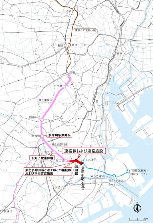 計画概要図。赤線の部分が「新空港線」にあたる
