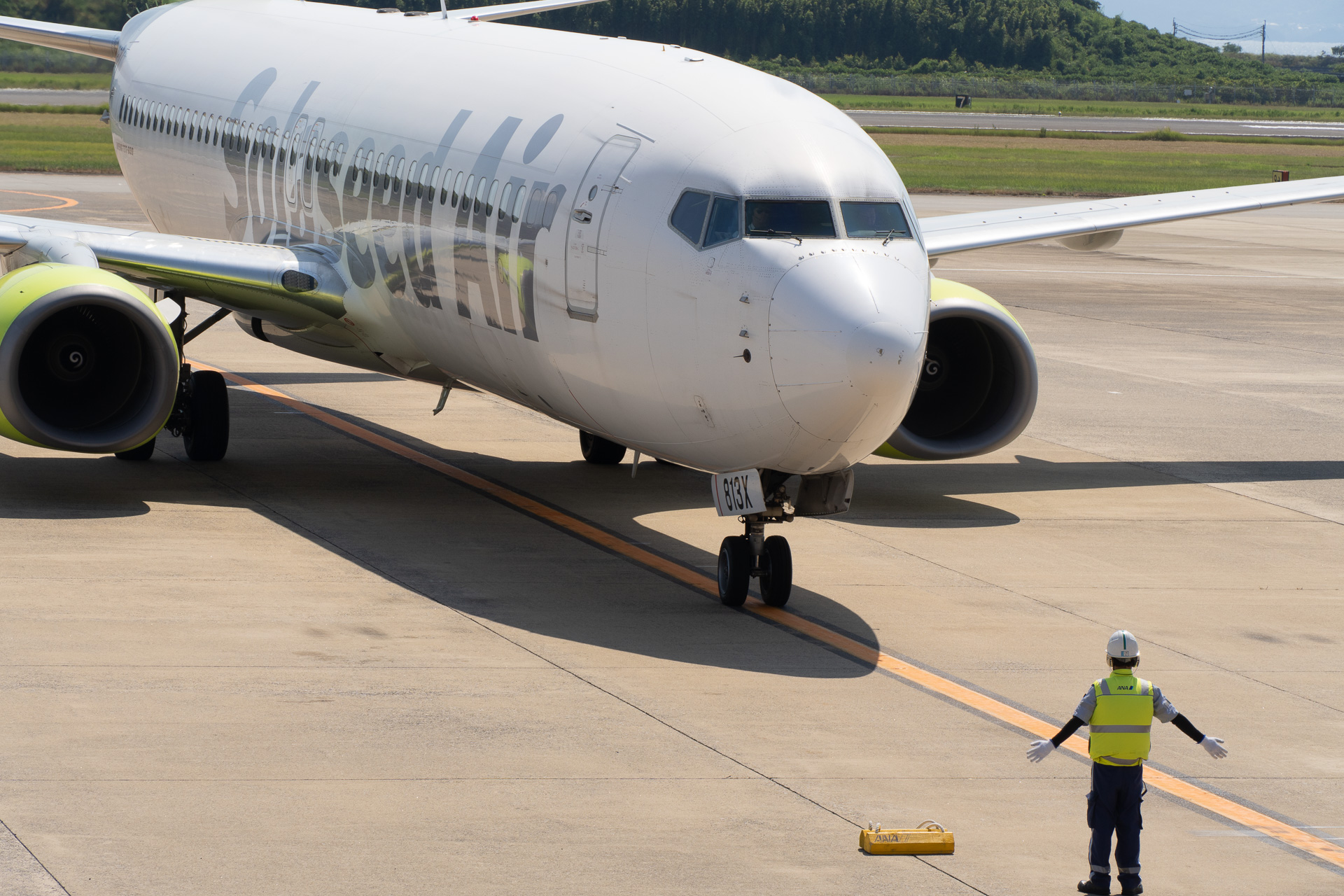 羽田からSNA35便が到着。折り返し36便になる