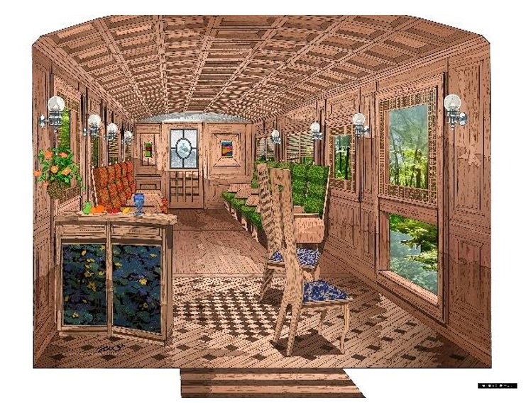 「赤い星」1号車のサロン