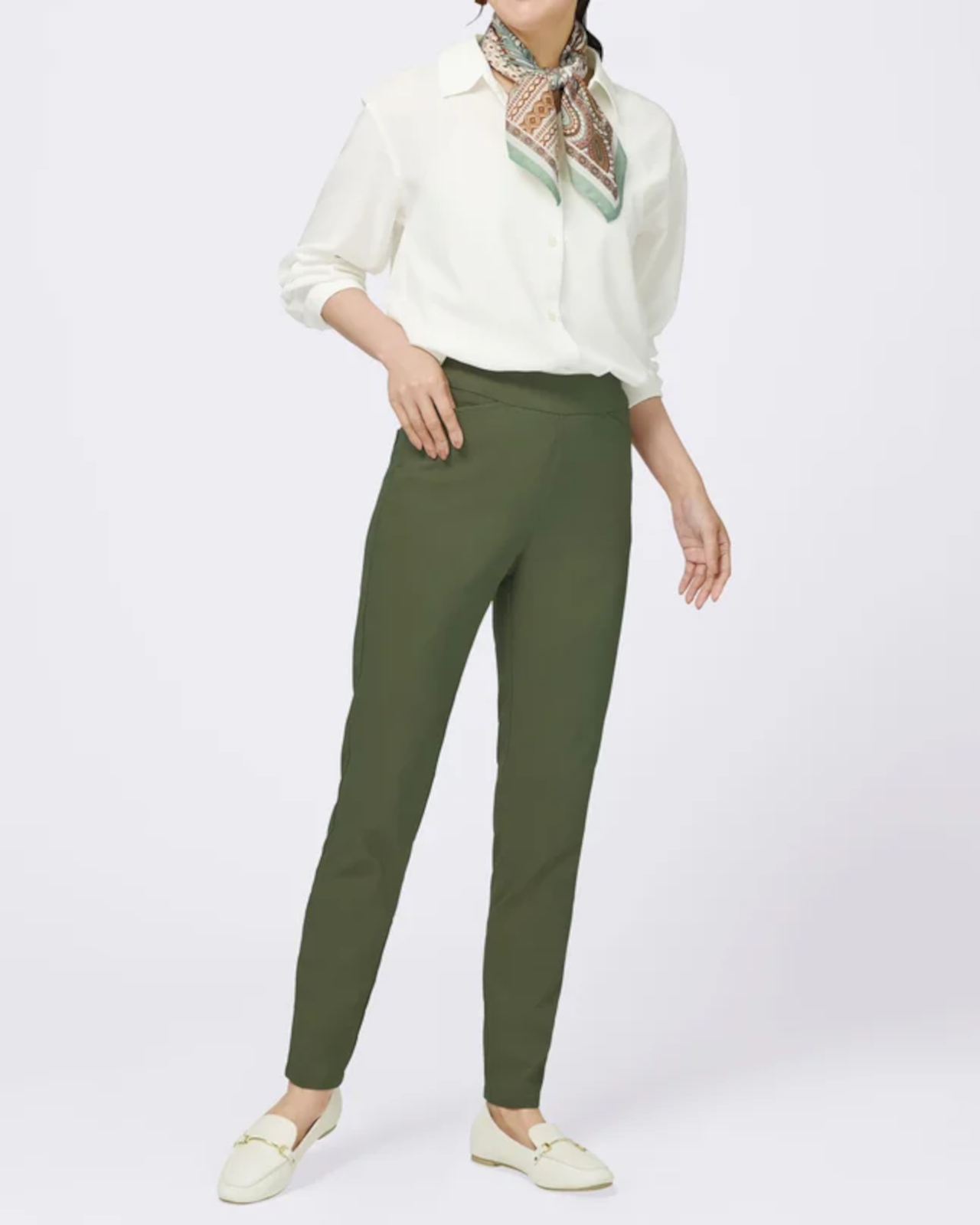 接触冷感＆UVカット機能付き「マジックベルトストレッチパンツ サマーライト」