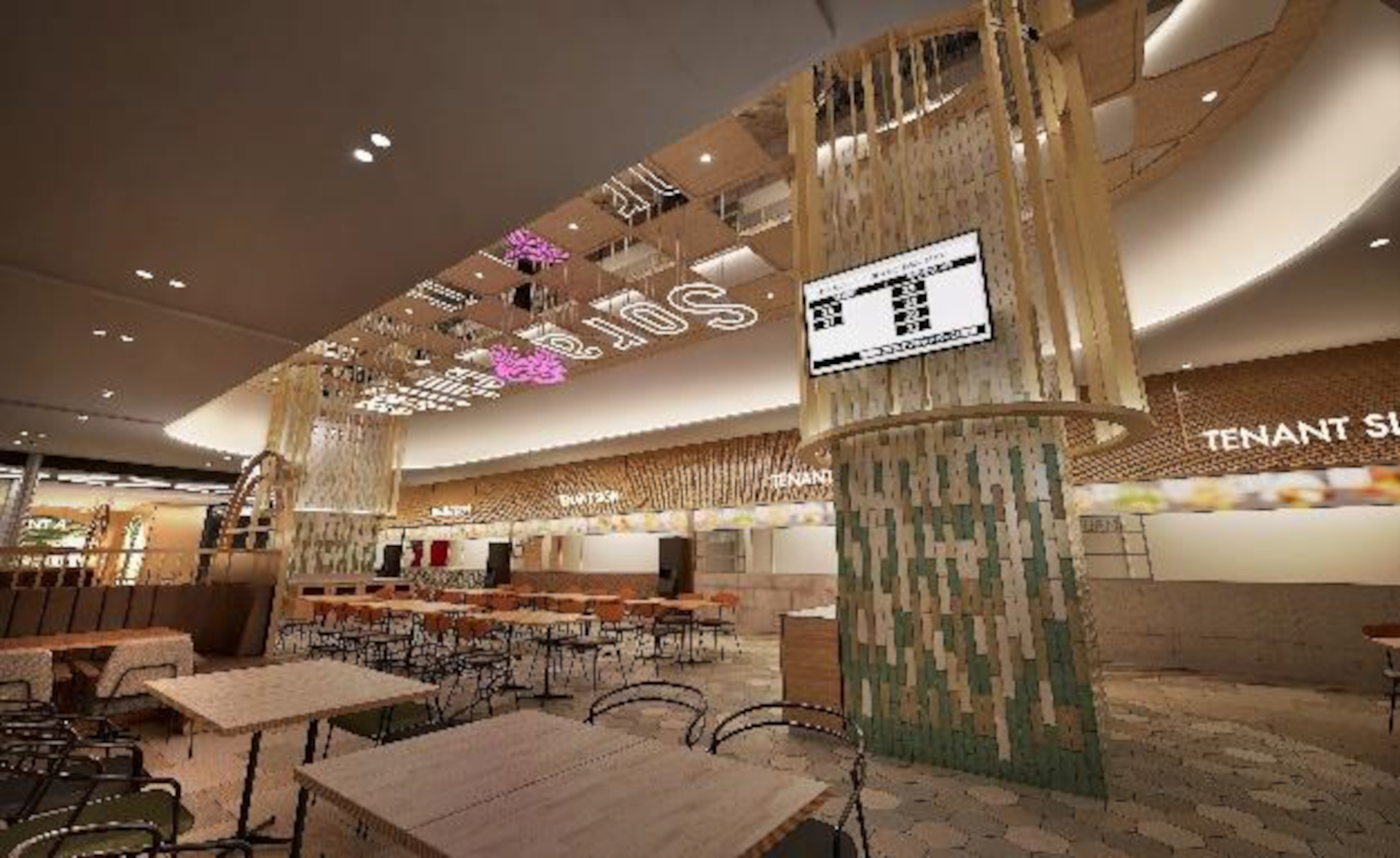 フライト前のランチから、旅行帰りのちょい飲みまで、多様なシーンで立ち寄れる空間に生まれ変わるフードコート