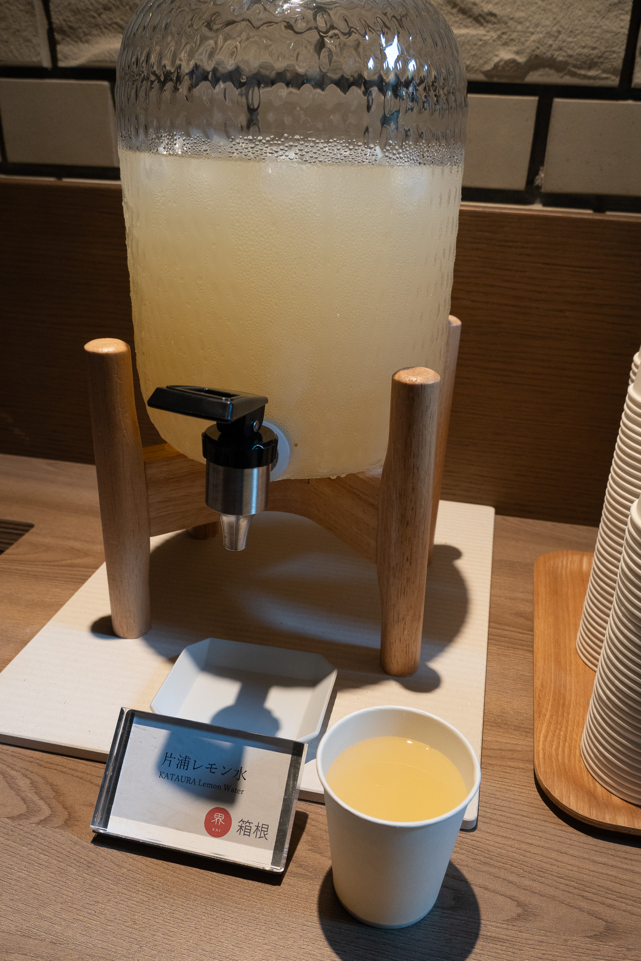 このとき用意していたのはレモン水と麦茶