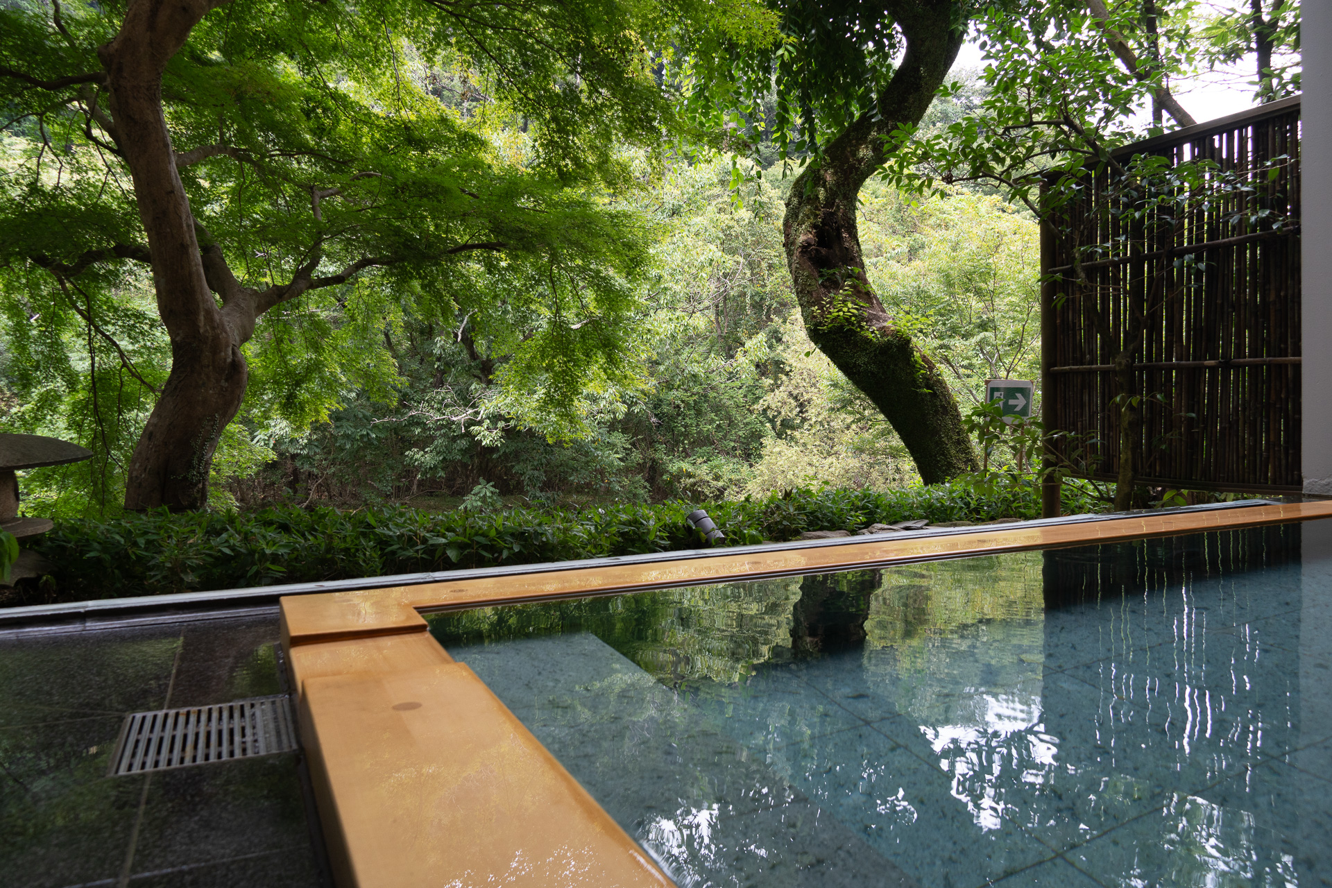 浴槽ぎりぎりの縁から外を眺める利用者が多いそう