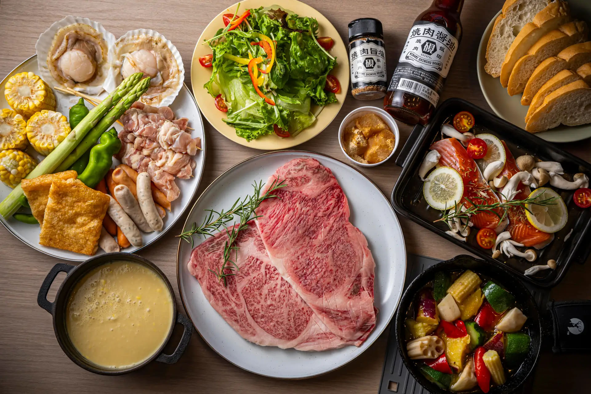 県産牛やサーモンを使ったプレミアムBBQ