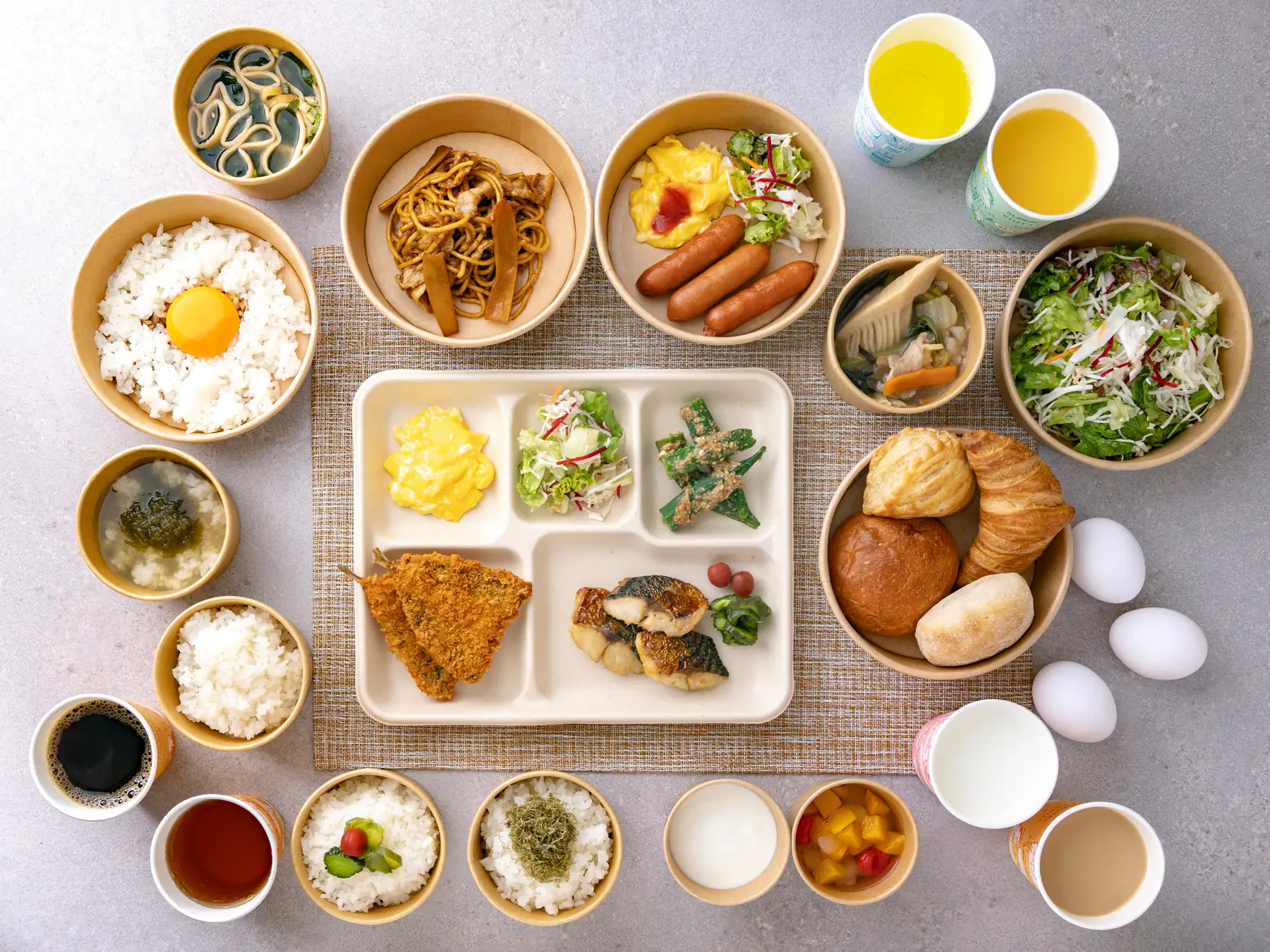 地元食材を使った朝食