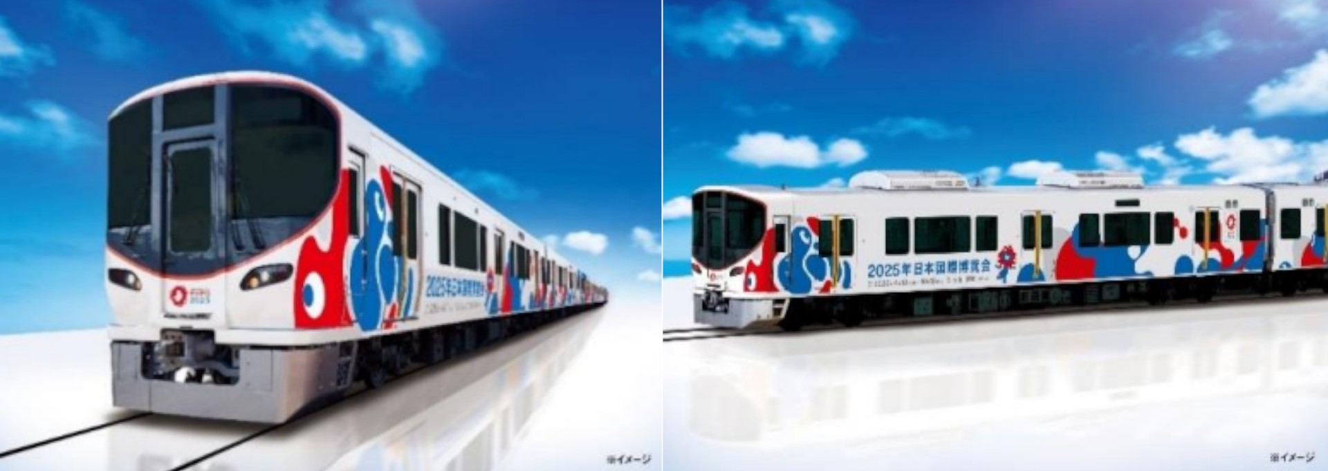 万博ラッピング電車