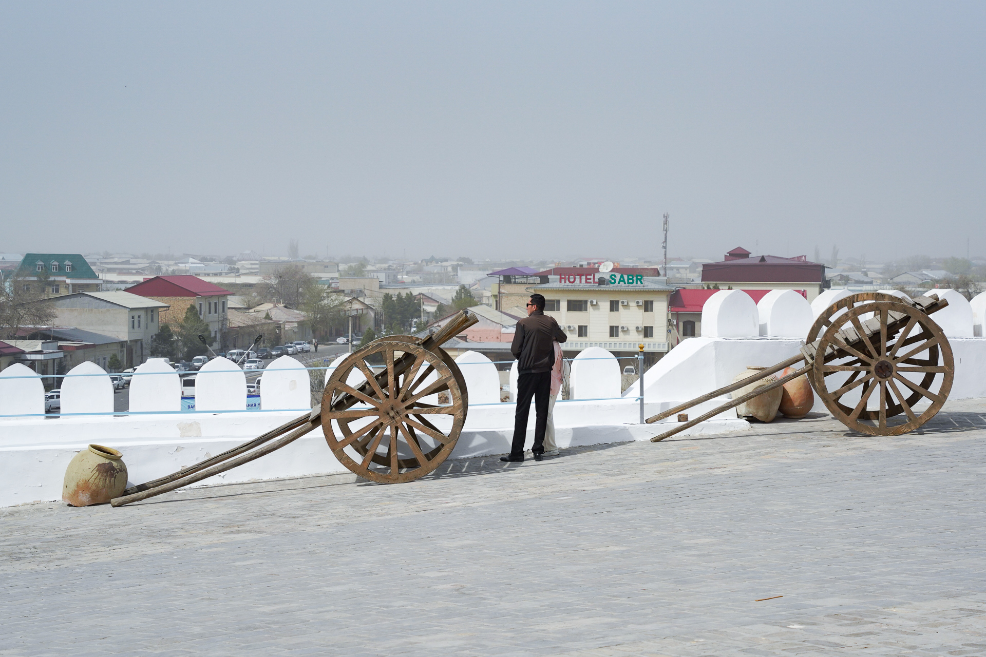 荷馬車が再現されていた。眺めがいい