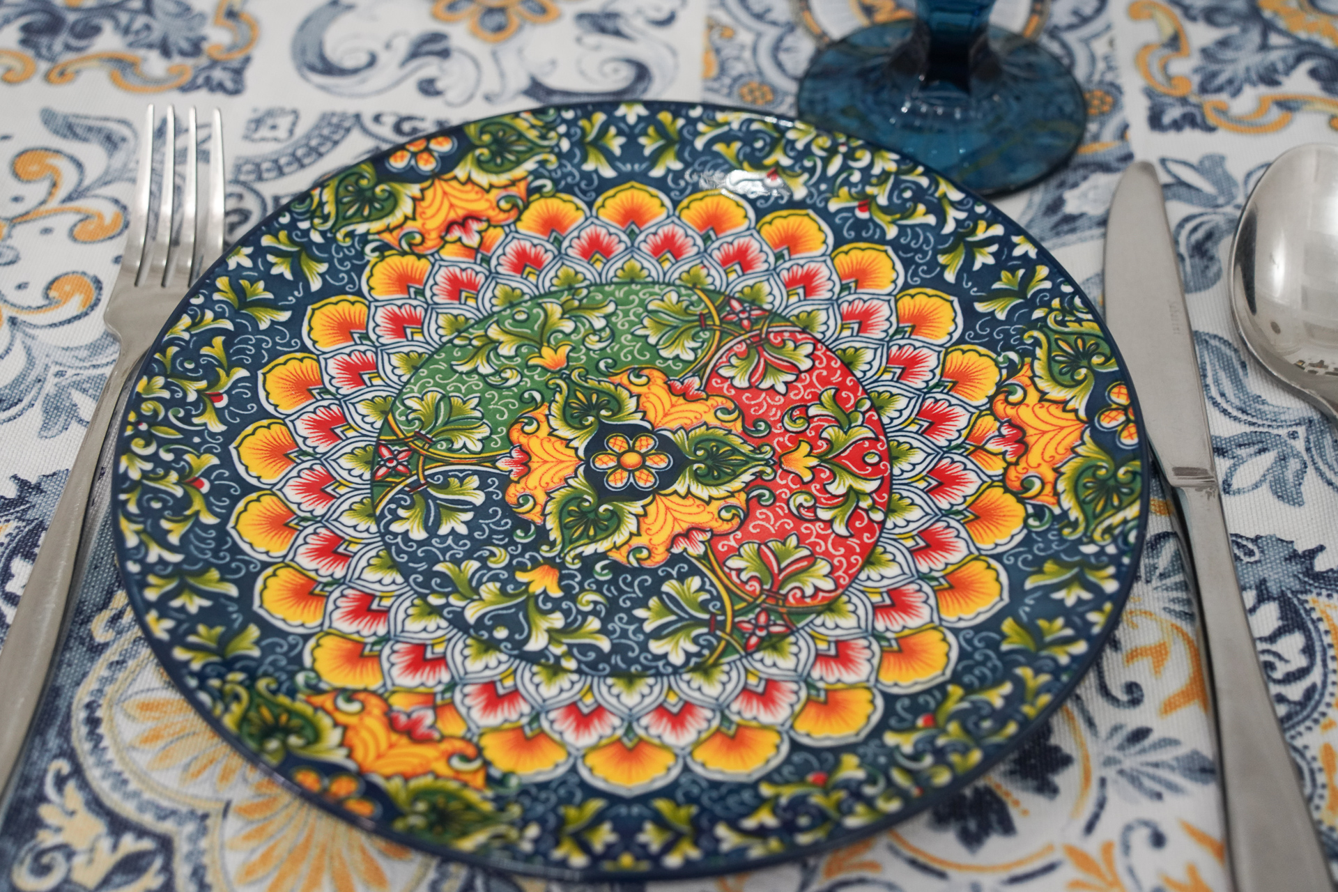 お皿の模様がとても美しい