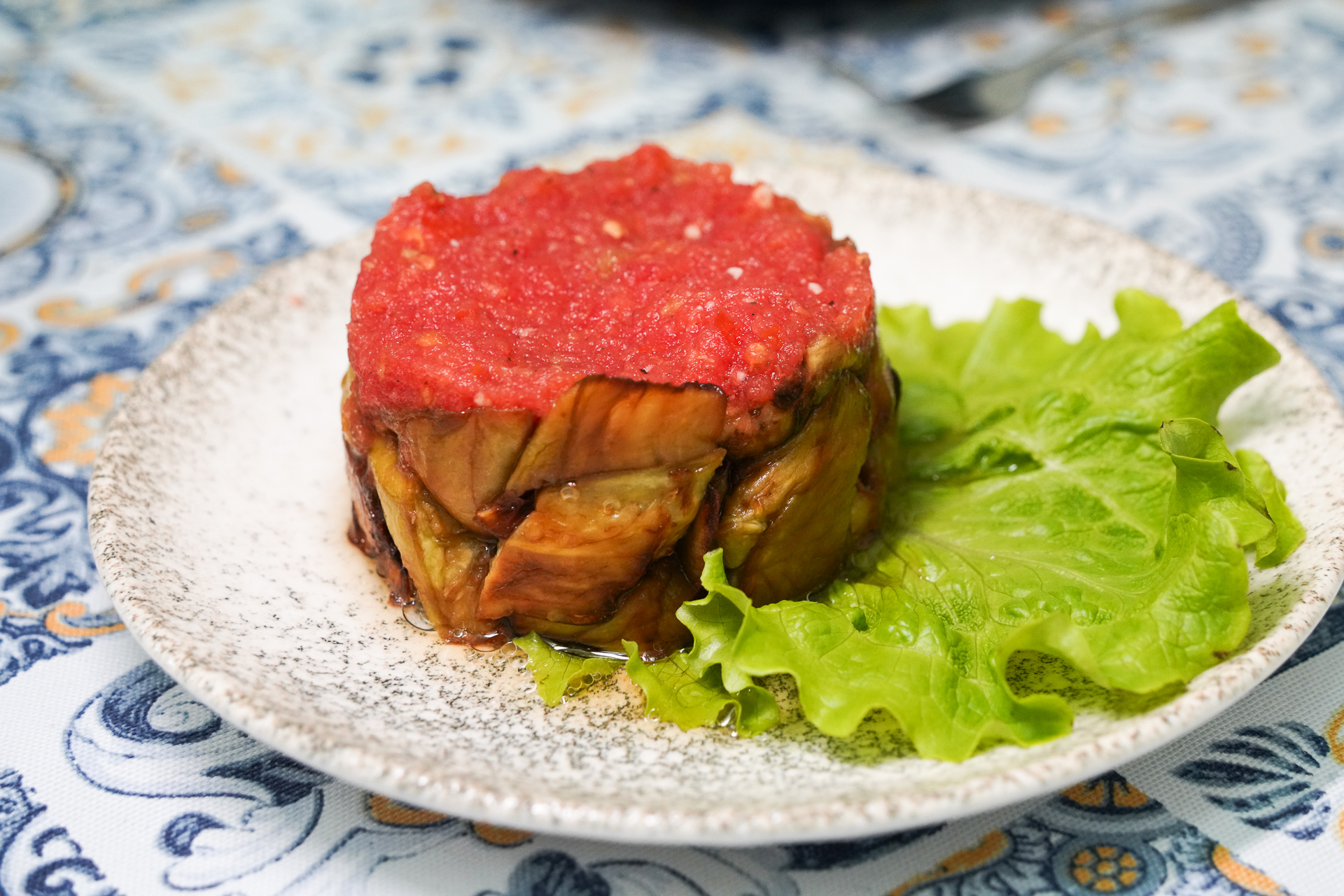 前菜のナスのトマトかけ