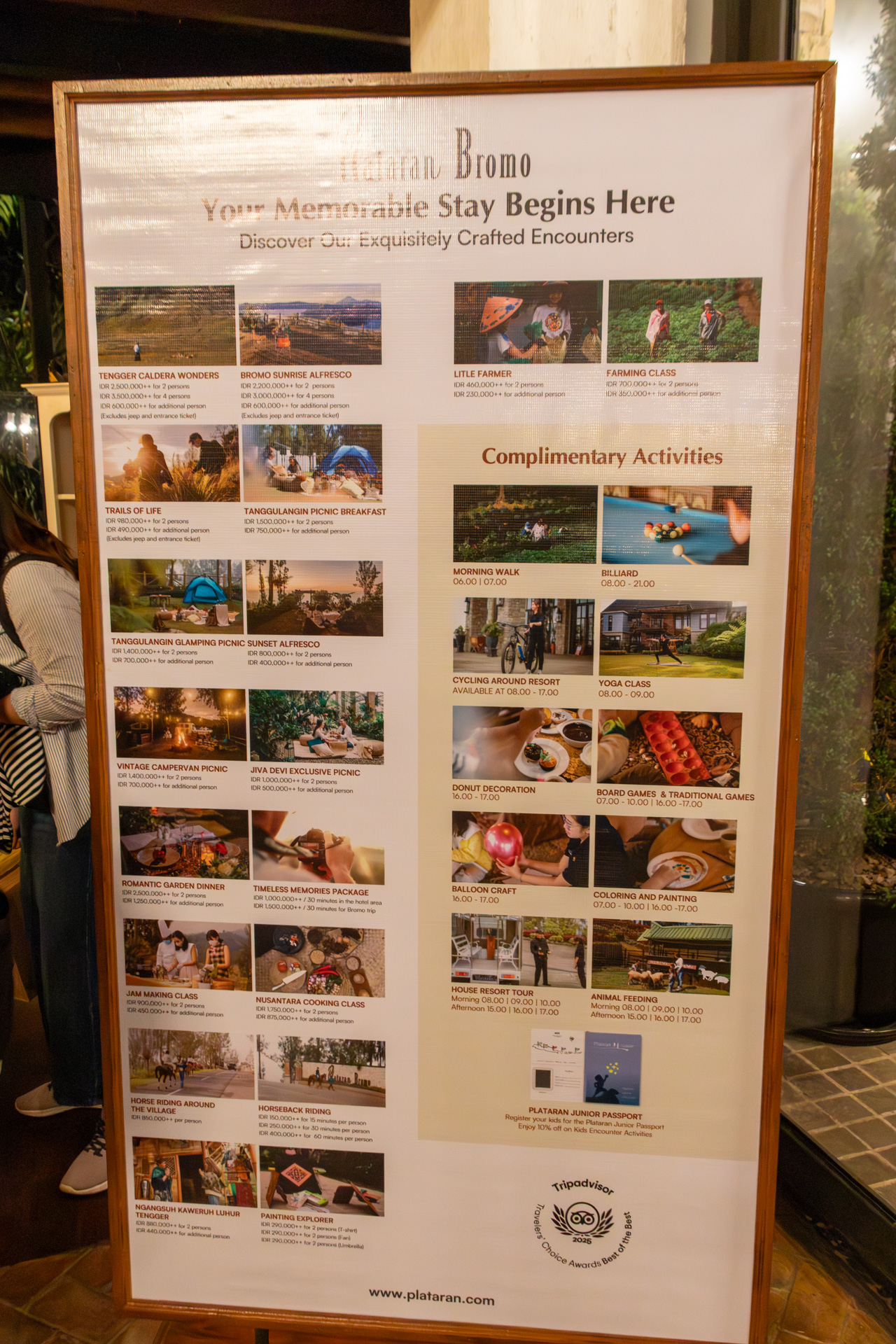 プラタランらしく、ブロモでもアクティビティが豊富に用意されている