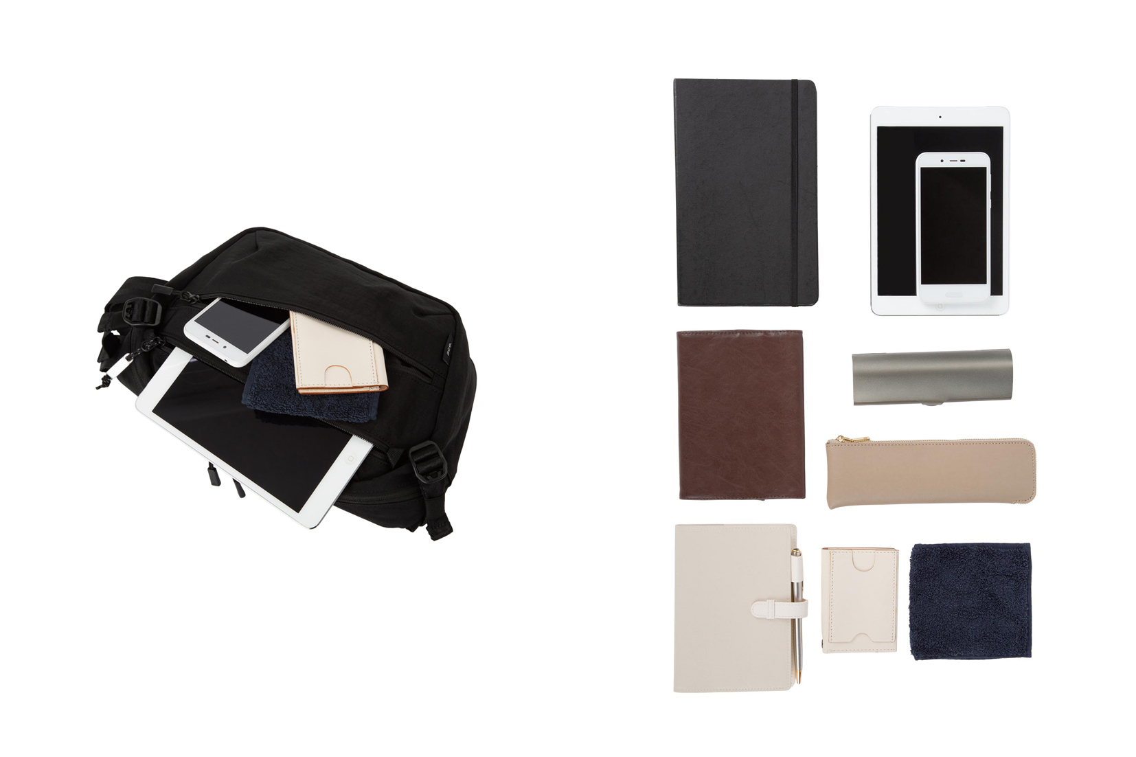 スリングバッグの収納イメージ