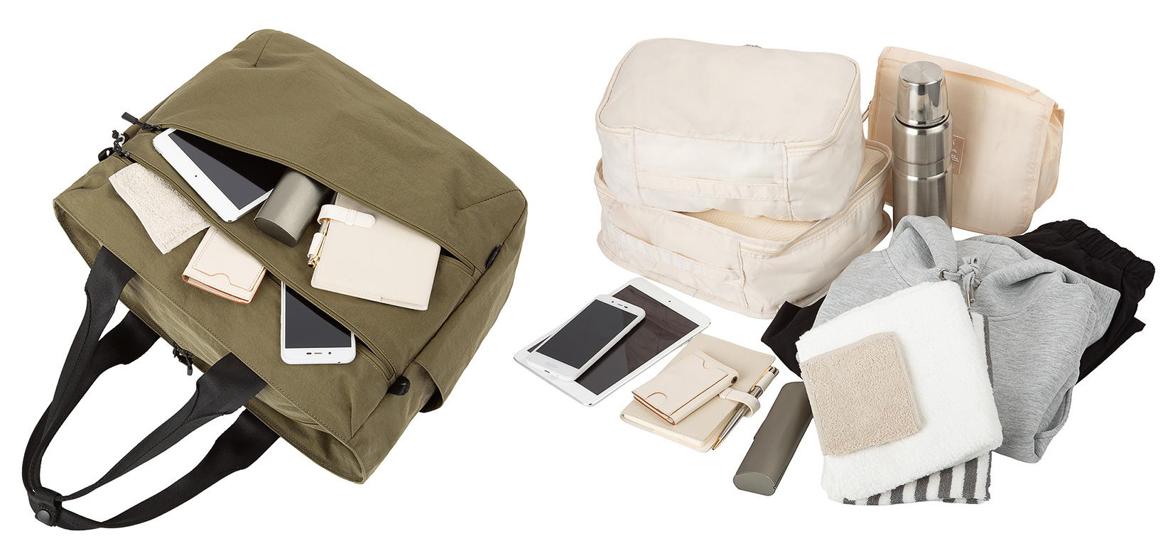 トートバッグ横の収納イメージ