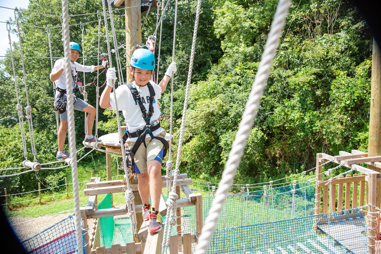 「県民の森」に設置するツリーアドベンチャー
