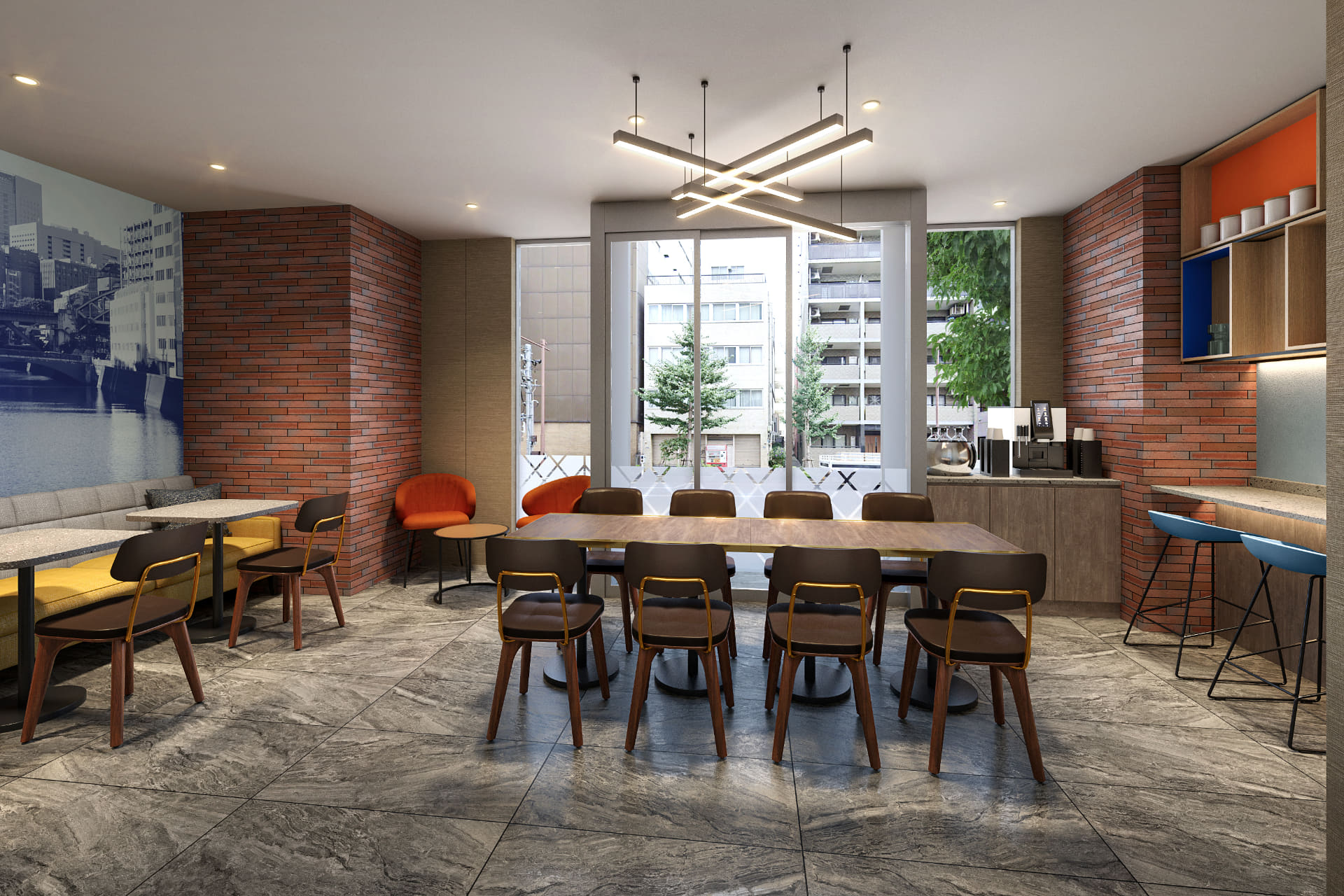 「フォーポイント フレックス by シェラトン東京東神田」のラウンジ