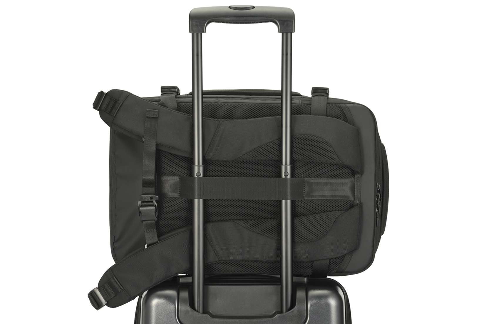 スーツケースに固定できるセットアップベルト付き