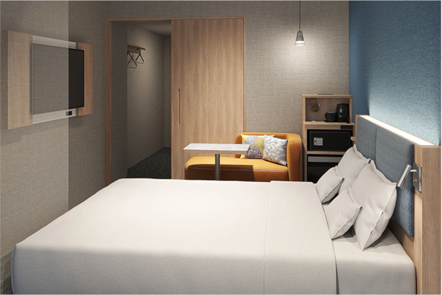 独立したバス・トイレに加え、チョイスオリジナルの寝具、USB Type-Cを備える