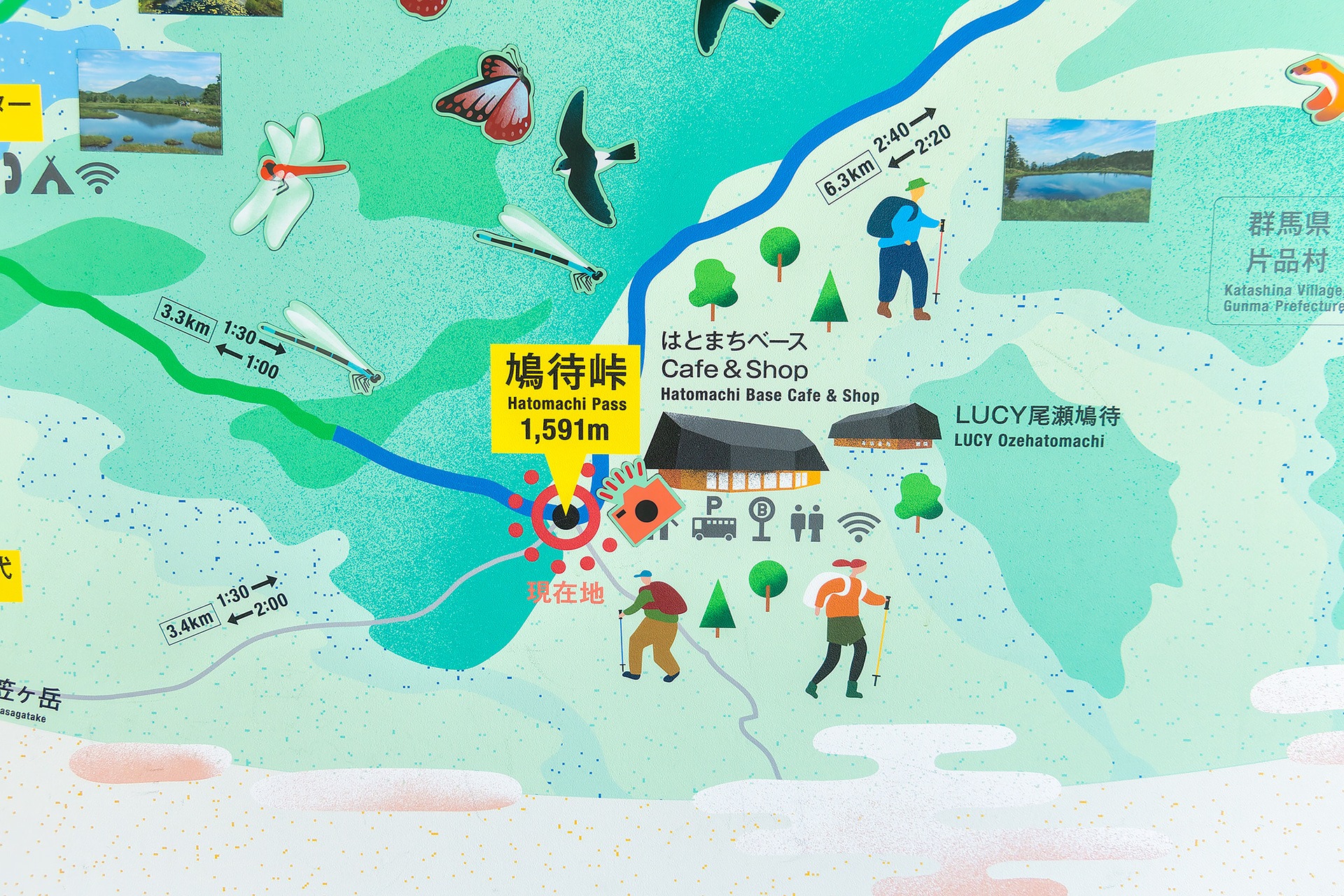 標高1591mの鳩待峠まではマイカー規制されているので戸倉からバスで登ってくる。はとまちベース Cafe＆ShopとLUCY尾瀬鳩待がハイカーのQOLを格段に上げてくれる