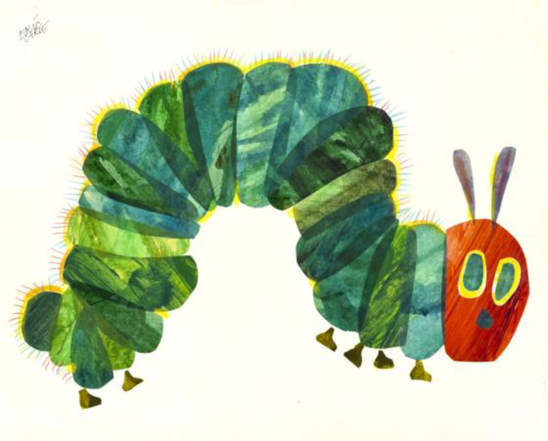 「はらぺこあおむし」表紙最終原画 1987年、エリック・カール絵本美術館 Collection of the Eric and Barbara Carle Foundation &copy; 1969,1987 Penguin Random House LLC.