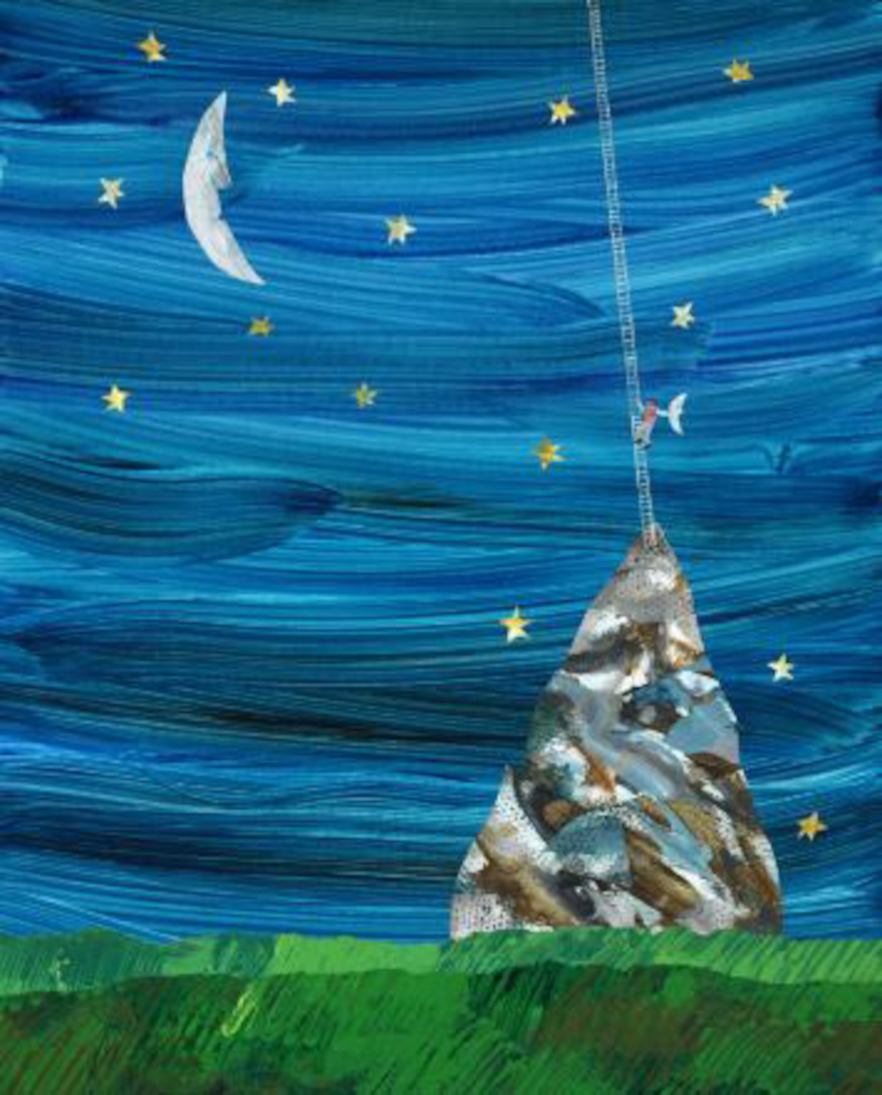 「パパ、お月さまとって！」最終原画 1986年、エリック・カール絵本美術館 Collection of the Eric and Barbara Carle Foundation &copy; 1986 Penguin Random House LLC.