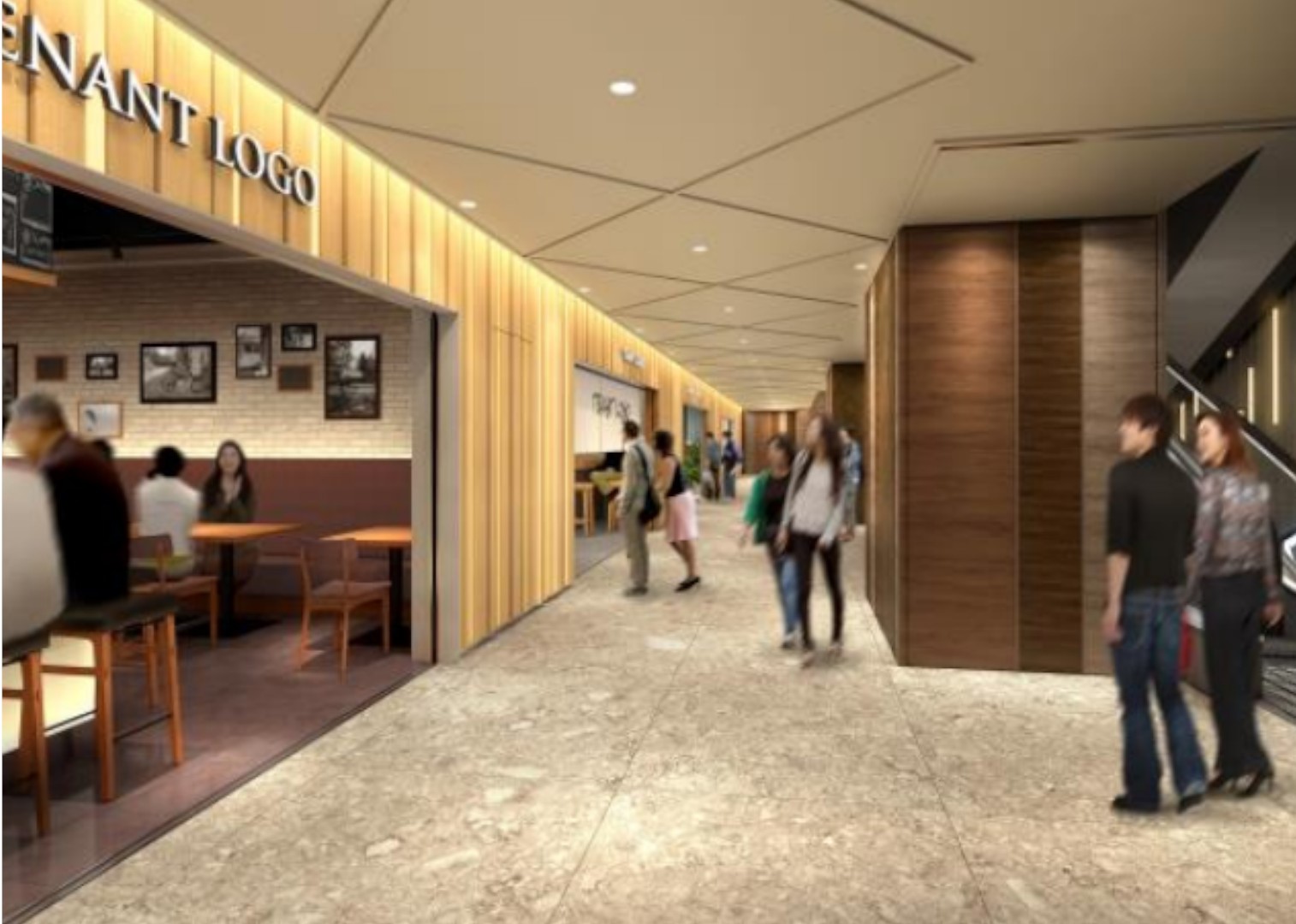 地下1階～地上3階は商業フロアが展開