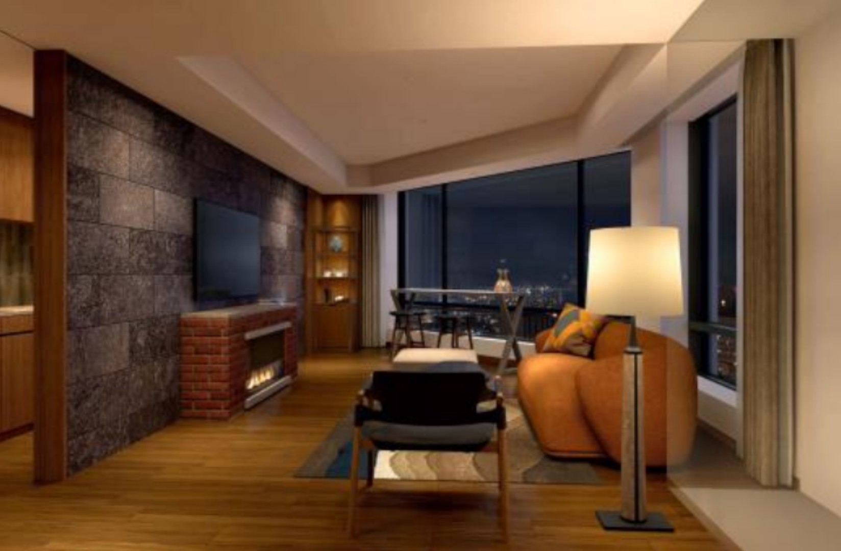 部屋タイプ Classy（左）、Essential（中央）THE GATE（右）