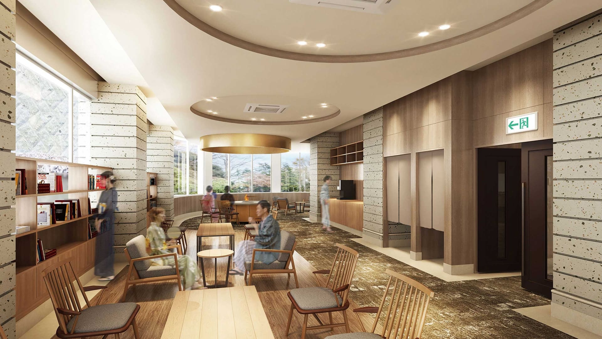 新設したプレミアムラウンジ。お酒やソフトドリンクを飲みながら自由に寛げる