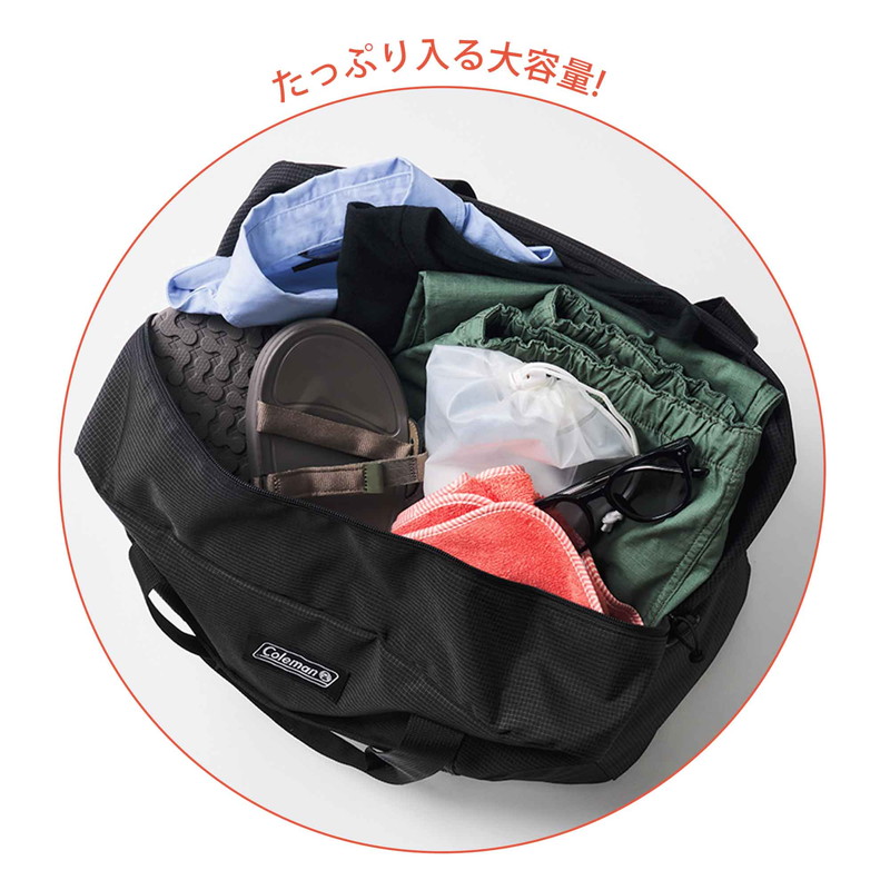 軽くて丈夫なリップストップ生地を使用しているため、たっぷり荷物を入れても安心という