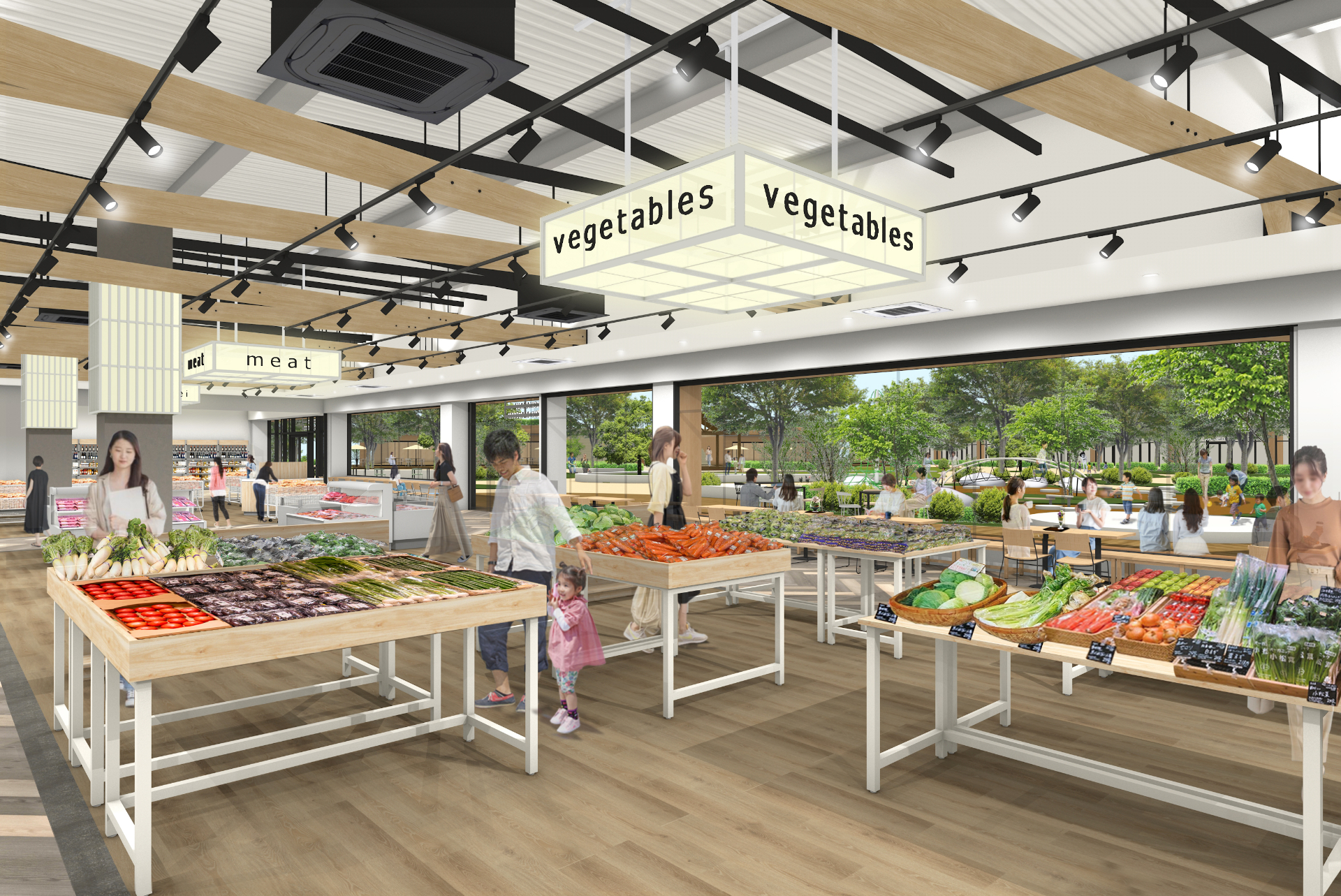 OKAZAKI MARKETの食関連18店舗のうち、12店舗は地元の食を味わえるマルシェ型施設「OKAZAKI おいしい MARKET」に並ぶ