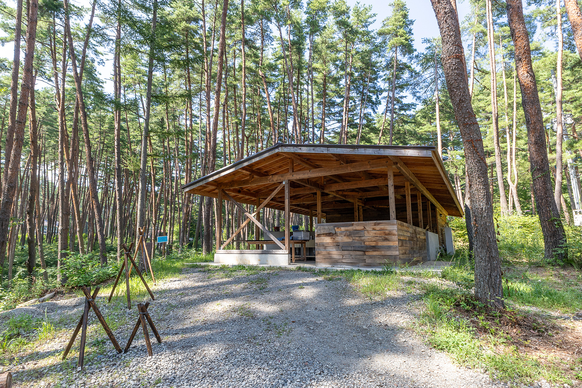 F1～F5、D1～D5のサイトがある側には炊事棟、トイレがある