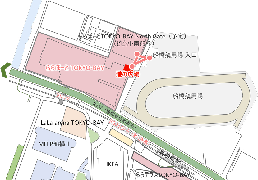 東側のメインエントランスに「港の広場」を新設