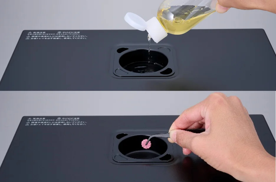 お香やアロマウォーターを入れて香りを楽しむことも