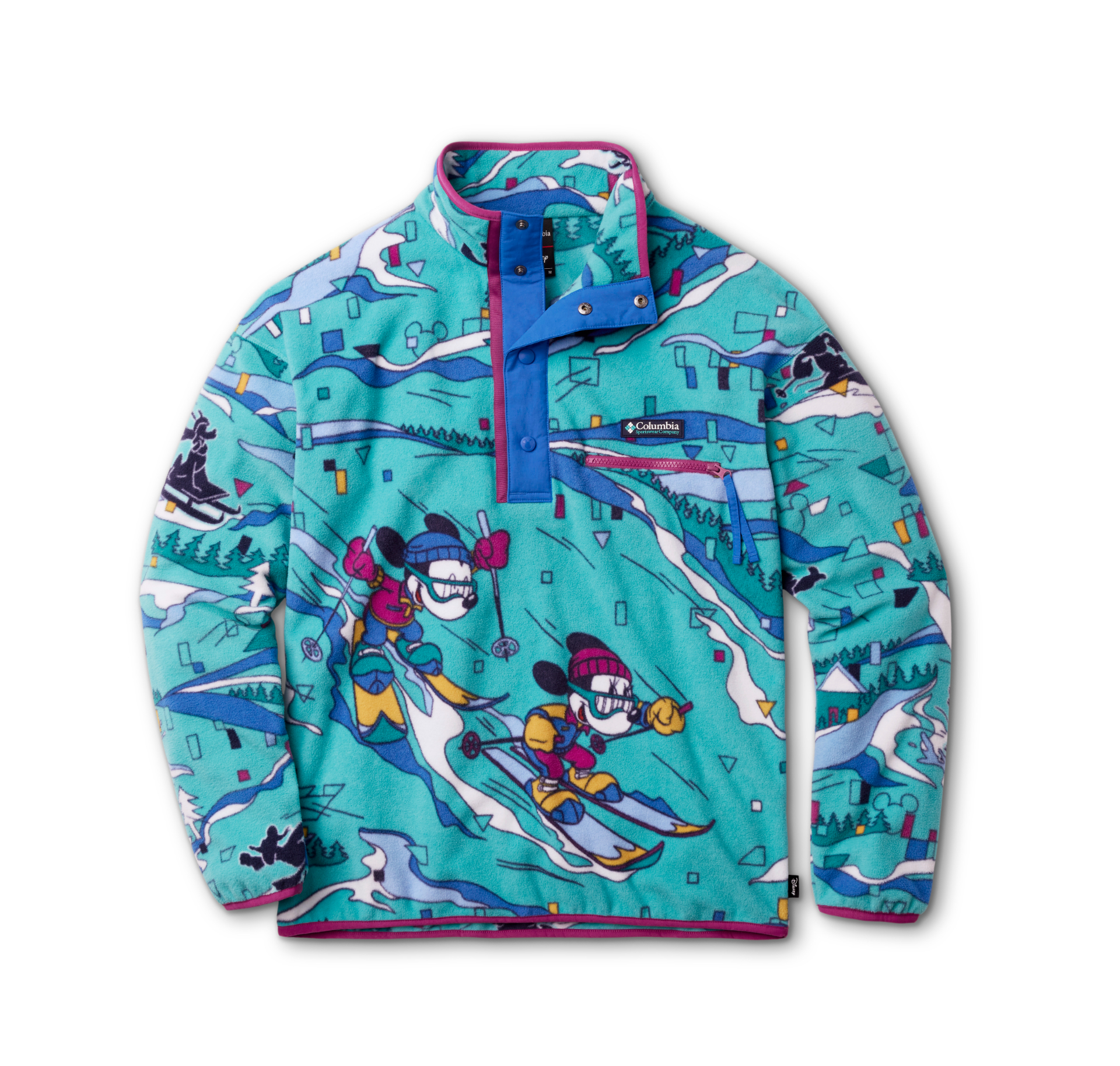 フリース「CSC × Disney Half Snap Fleece」。メンズ、ウィメンズ、キッズ、ベビーを2色展開