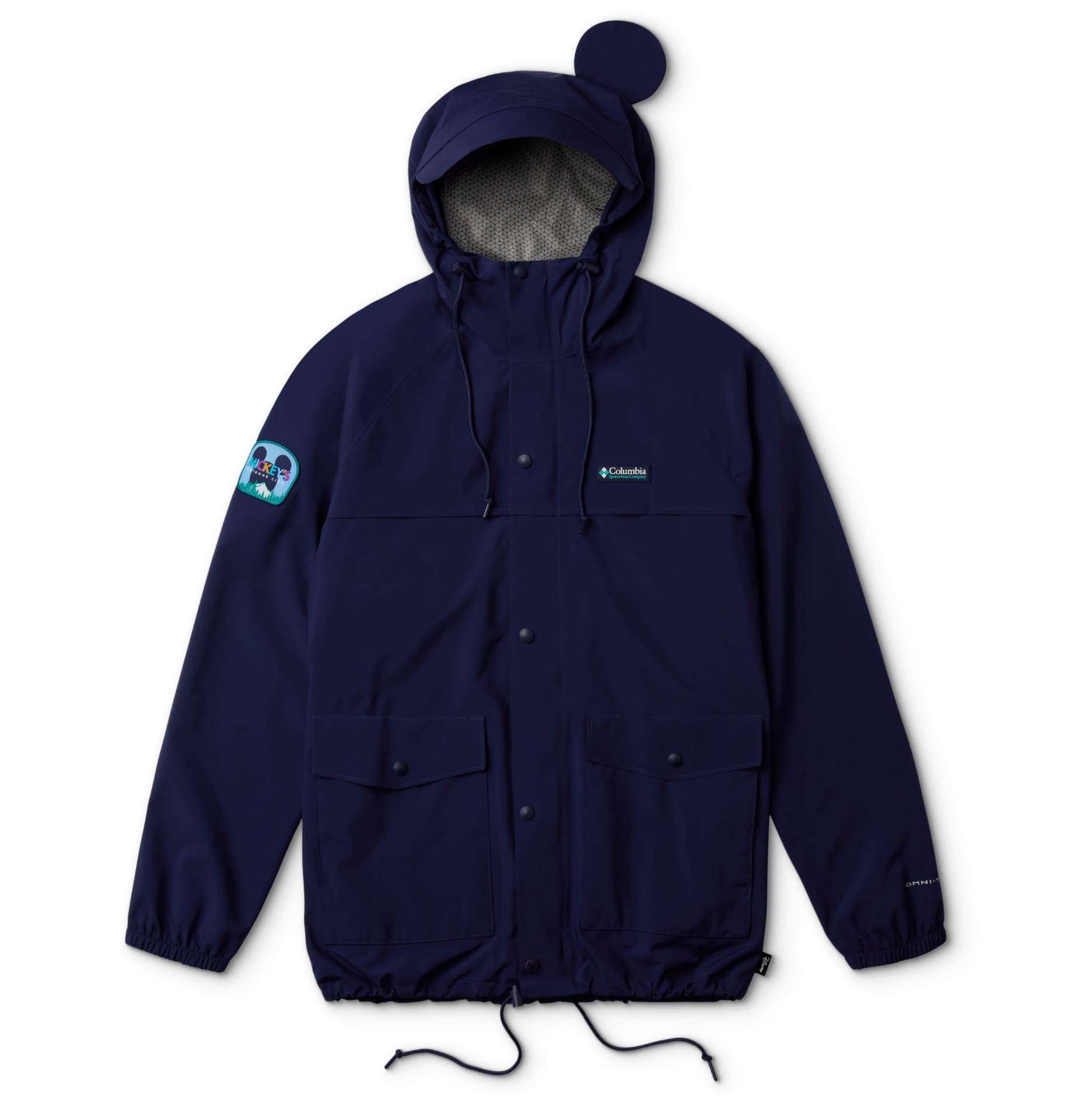 レインジャケット「CSC × Disney Mickey IbexRain Shell」。メンズ、キッズ、ベビーを2色展開