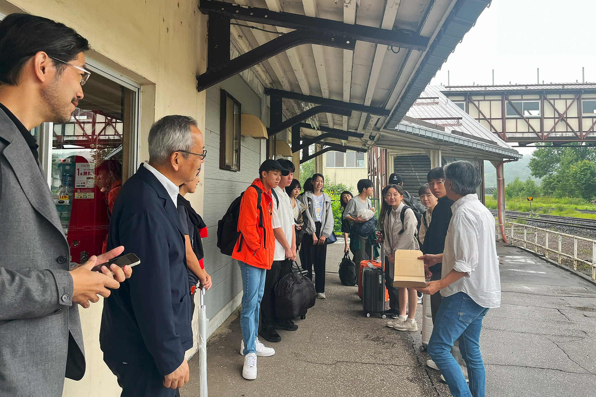 先回りしていた中邑先生や土井先生と留辺蘂駅で合流