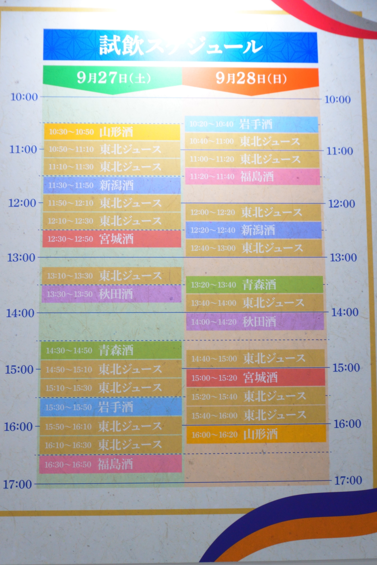 試飲会のスケジュール